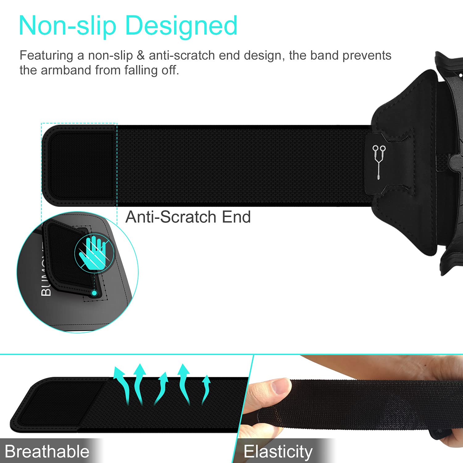 Running Armband for iPhone 16/15/14/13/12 Pro Max Plus & Samsung Galaxy S25/S24/S23/S22 Ultra Note - Adjustable Phone Holder for 4-6.7 Inch Smartphones with Key Pocket - Perfect for Jogging, Gym Workouts & Outdoor Activities (Black)