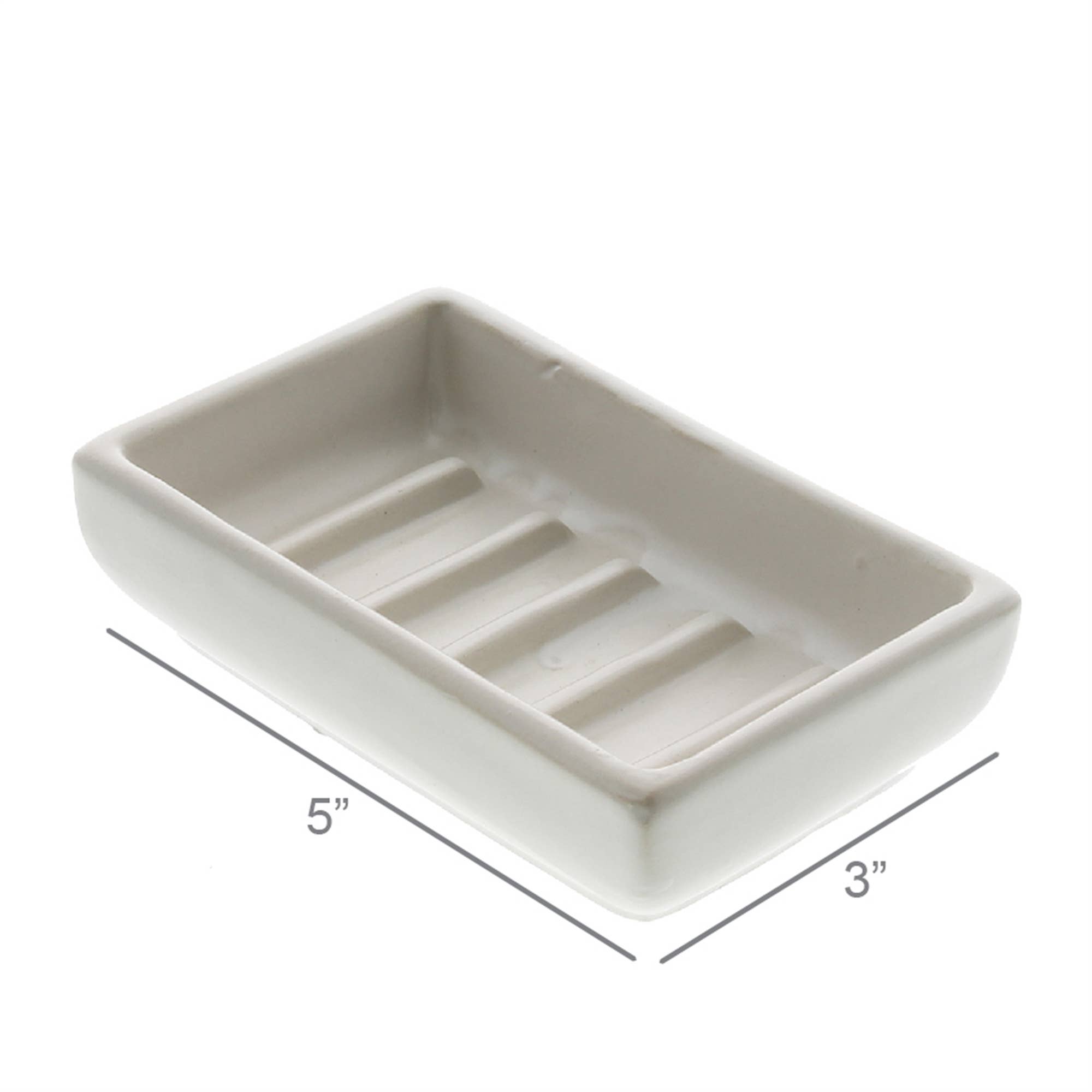 Luna Ceramic Soap Dish with Drainage - Elegant Bathroom Organizer for Sink Countertop, Shower, and Spa - Perfect for Bar Soap Storage and Home Decor