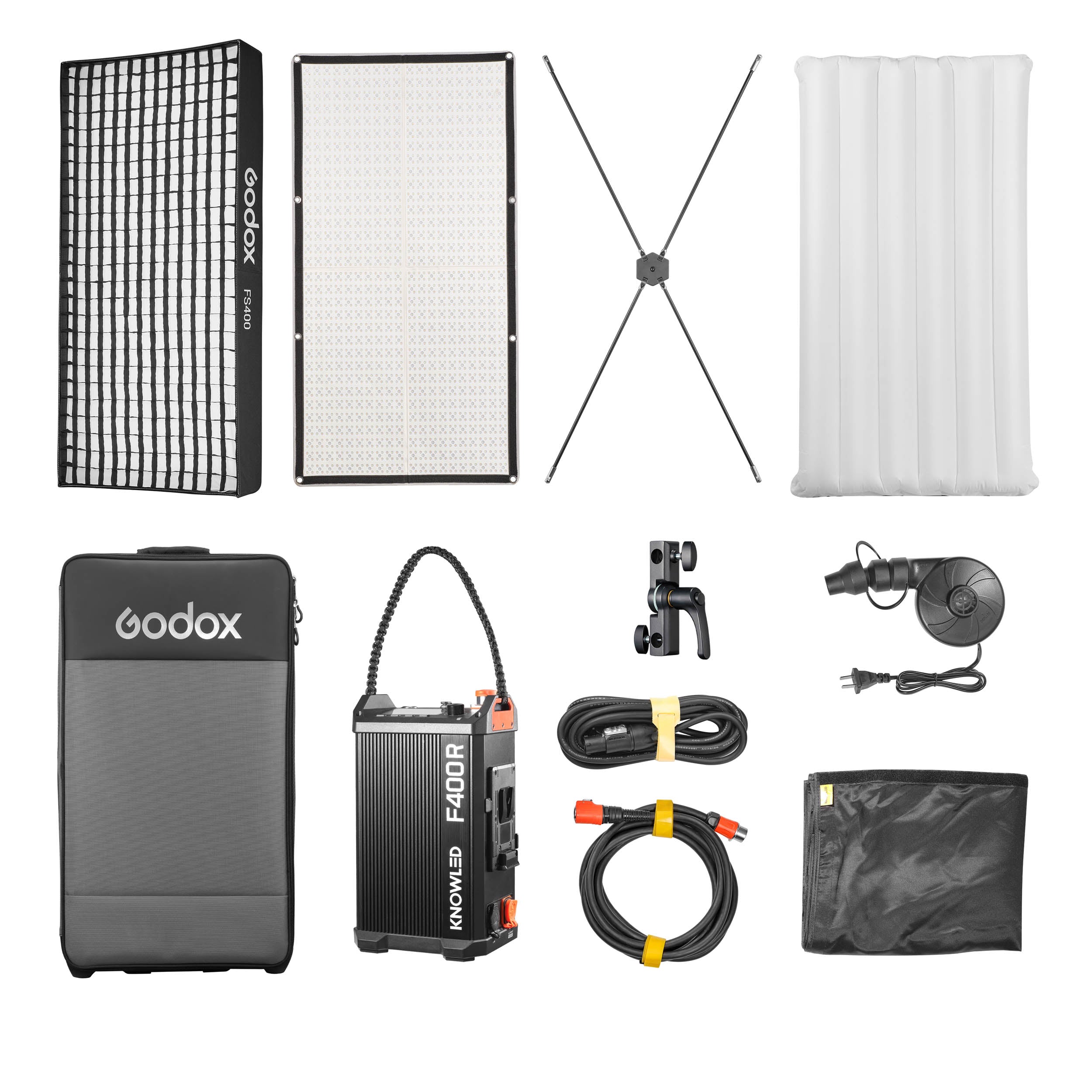 KNOWLED F400R K2 2x4 Feet IP54 Waterproof Flexible RGB LED Panel with Softbox Kit - Professional Cine Lighting for Film, Photography & Video Production (Special Order)