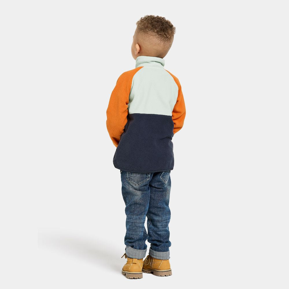 Didriksons Monte Half Button Kids Fleece Jacket - Navy Blue - Warm & Cozy Winter Outerwear for Boys & Girls - Perfect for School, Playdates & Outdoor Adventures
