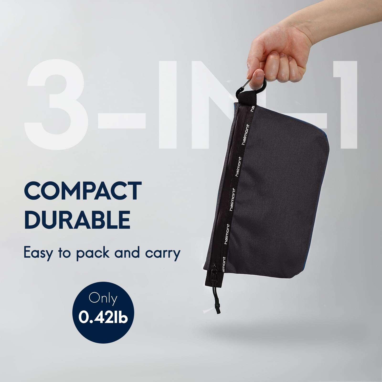 Haimont 3-Pack Waterproof Zipper Pouch Organizer Bags for Travel Toiletries, Makeup, Cosmetics & Small Tools - Ideal for Carry-On Luggage, Gym Essentials & Daily Organization