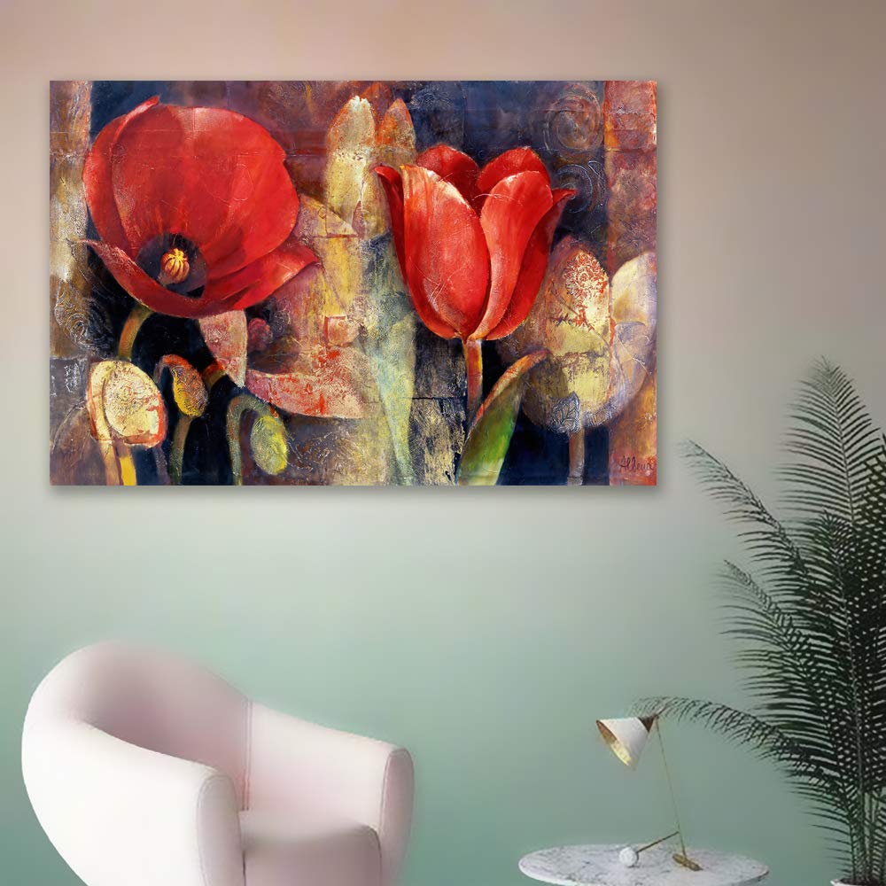 Wall26 Canvas Wall Art - Stunning Flower Giclee Painting for Bedroom, Living Room, Home Decor - 24x36 Inches - Perfect for Modern and Cozy Spaces
