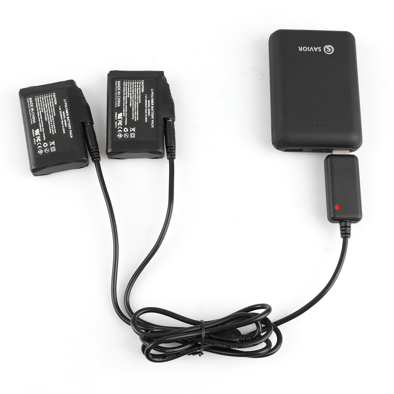 SNOW DEER US Standard Dual Charger for Heated Gloves & Socks - Fast Rechargeable Battery Charger (Battery Not Included) - Perfect for Winter Sports & Outdoor Activities
