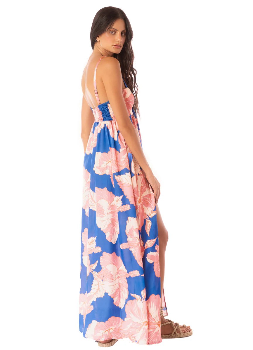 Maaji Magnolia Mirage Serena Dress Cover Up - Bright Blue Swimwear Beach Dress for Women | Perfect for Poolside, Vacation & Summer Outfits