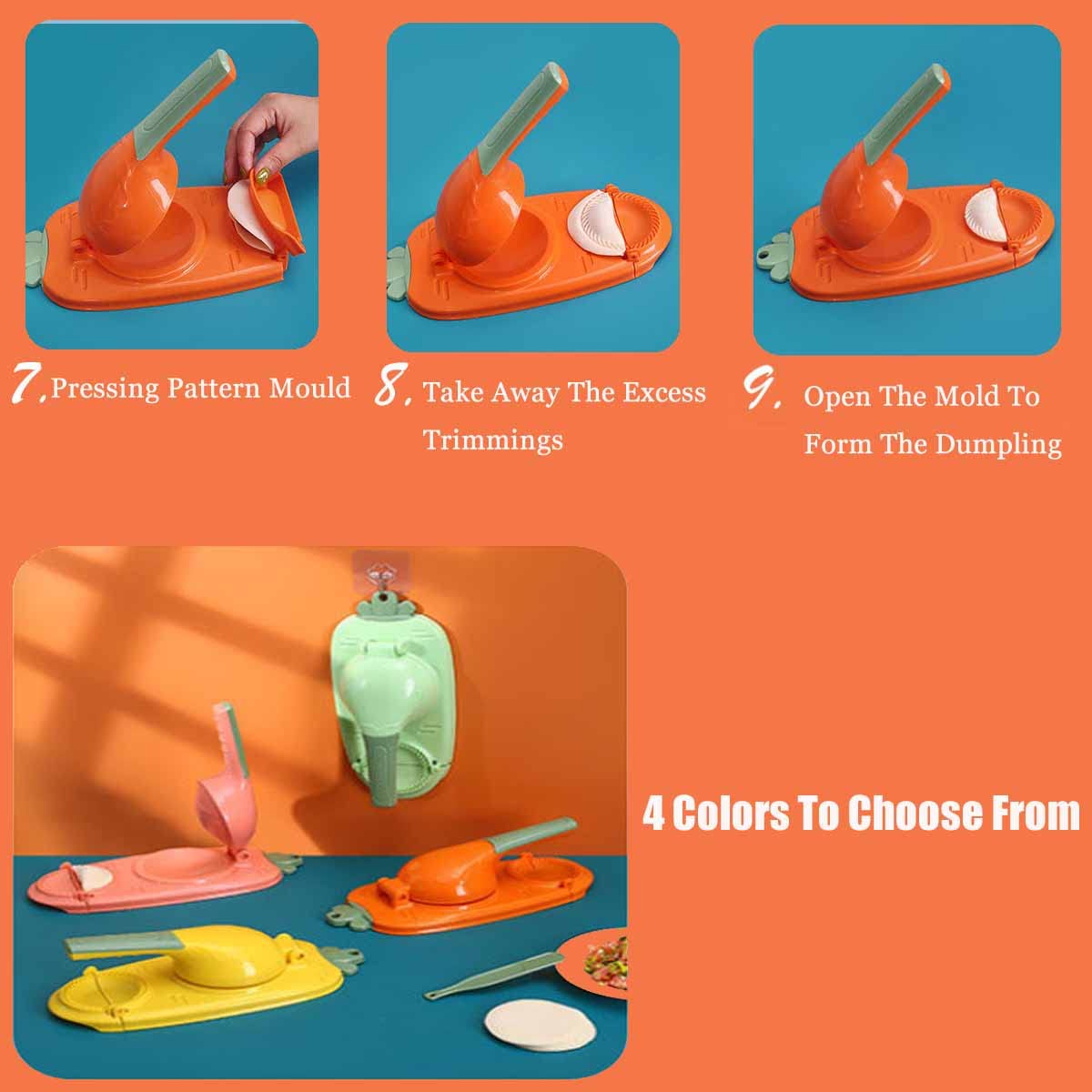 MSYINGL Manual Tortilla Press - Corn Tortilla Maker, Pancake & Dumpling Dough Press for Homemade Wrappers - Kitchen Gadget (Orange) - Perfect for Mexican, Asian Cuisine & Family Cooking