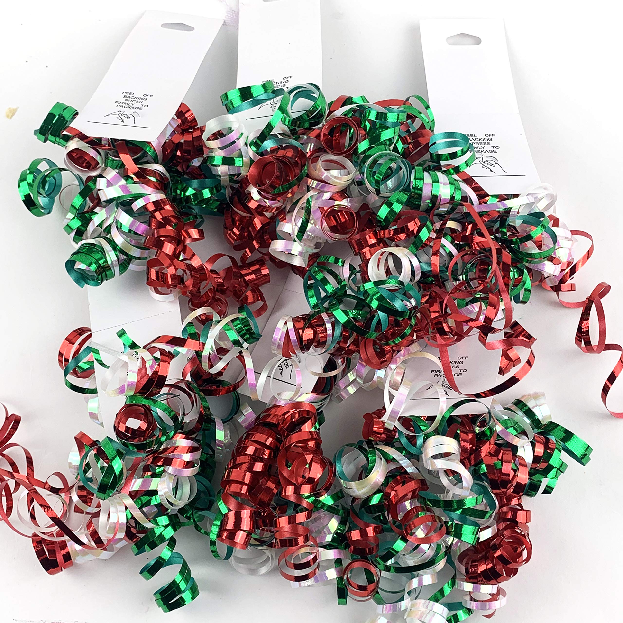6-Piece Thin Cut Curly Gift Wrapping Bows - 5 Inch Christmas Decorative Ribbons for Holiday Presents, Party Decorations & Gift Box Embellishments