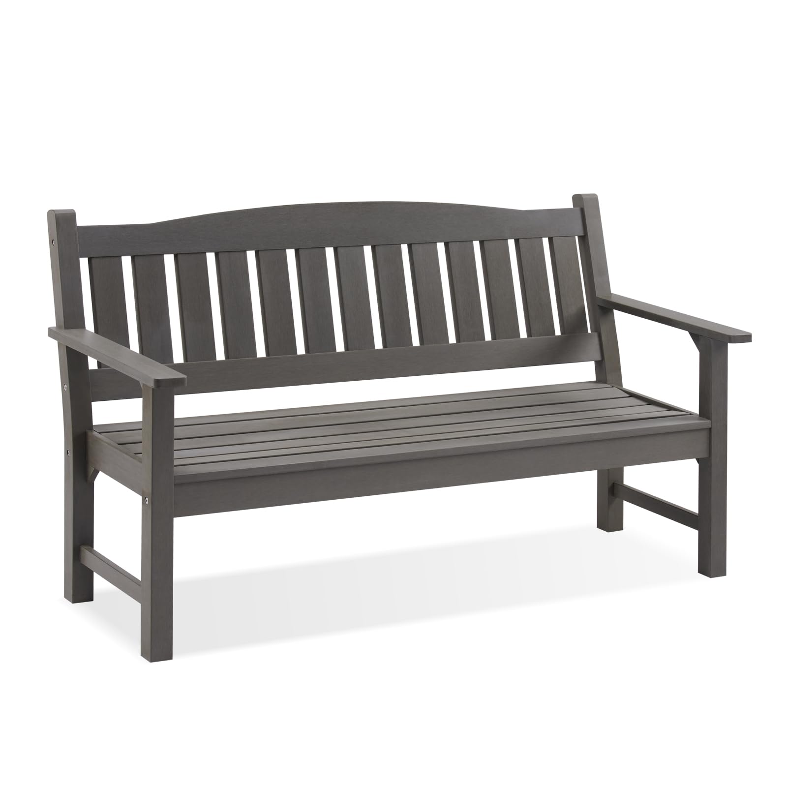 EFURDEN 3-Person Outdoor Bench - All-Weather Poly Lumber Garden Bench for Patio, Backyard & Deck - Dark Charcoal - Perfect for Relaxing, Entertaining & Outdoor Dining