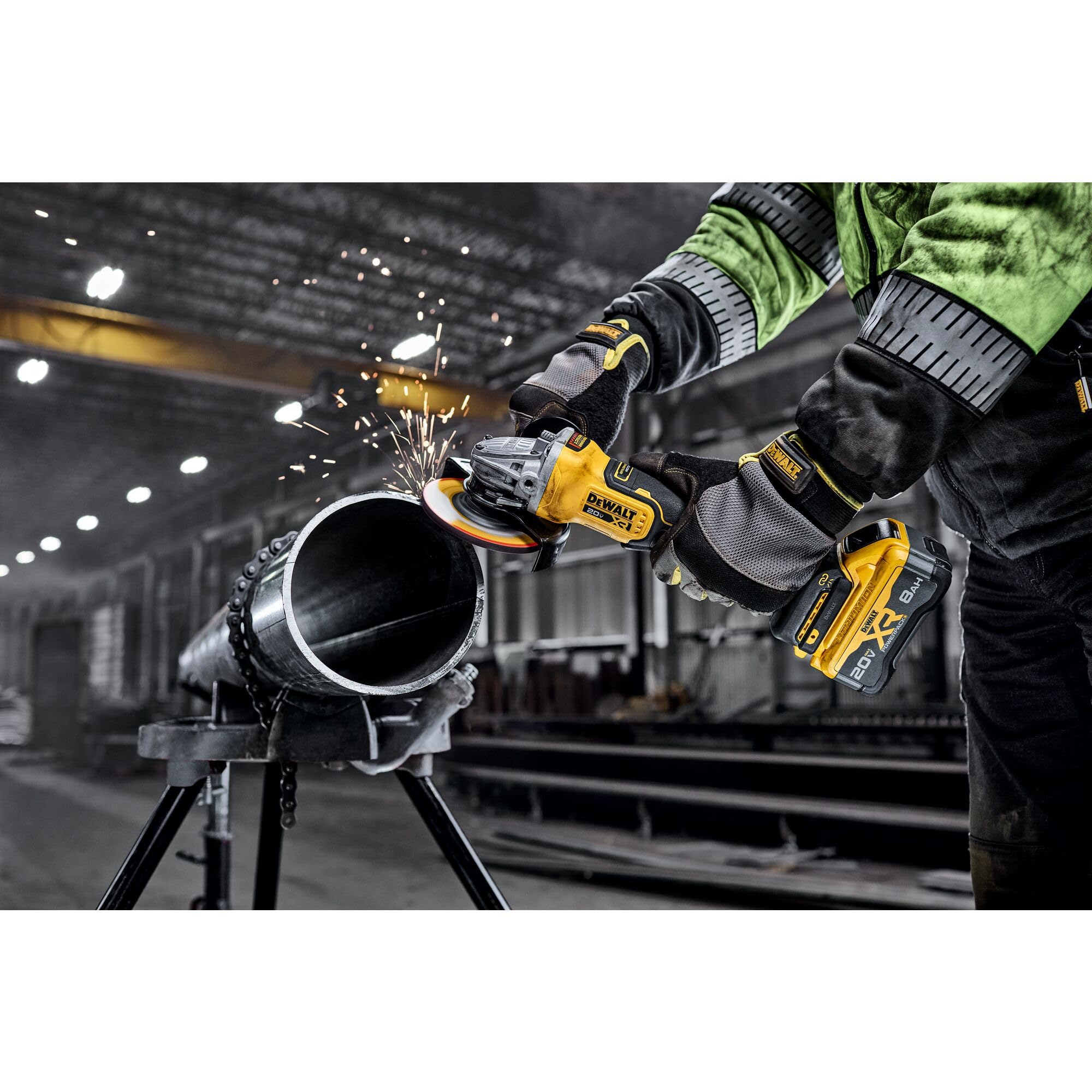 DEWALT 20V MAX XR Brushless Cordless 4.5-5 Inch Variable Speed Paddle Switch Angle Grinder (Tool Only, DCG410VSB) - Perfect for Metal Cutting, Grinding, and Polishing in Construction, DIY, and Workshop Projects