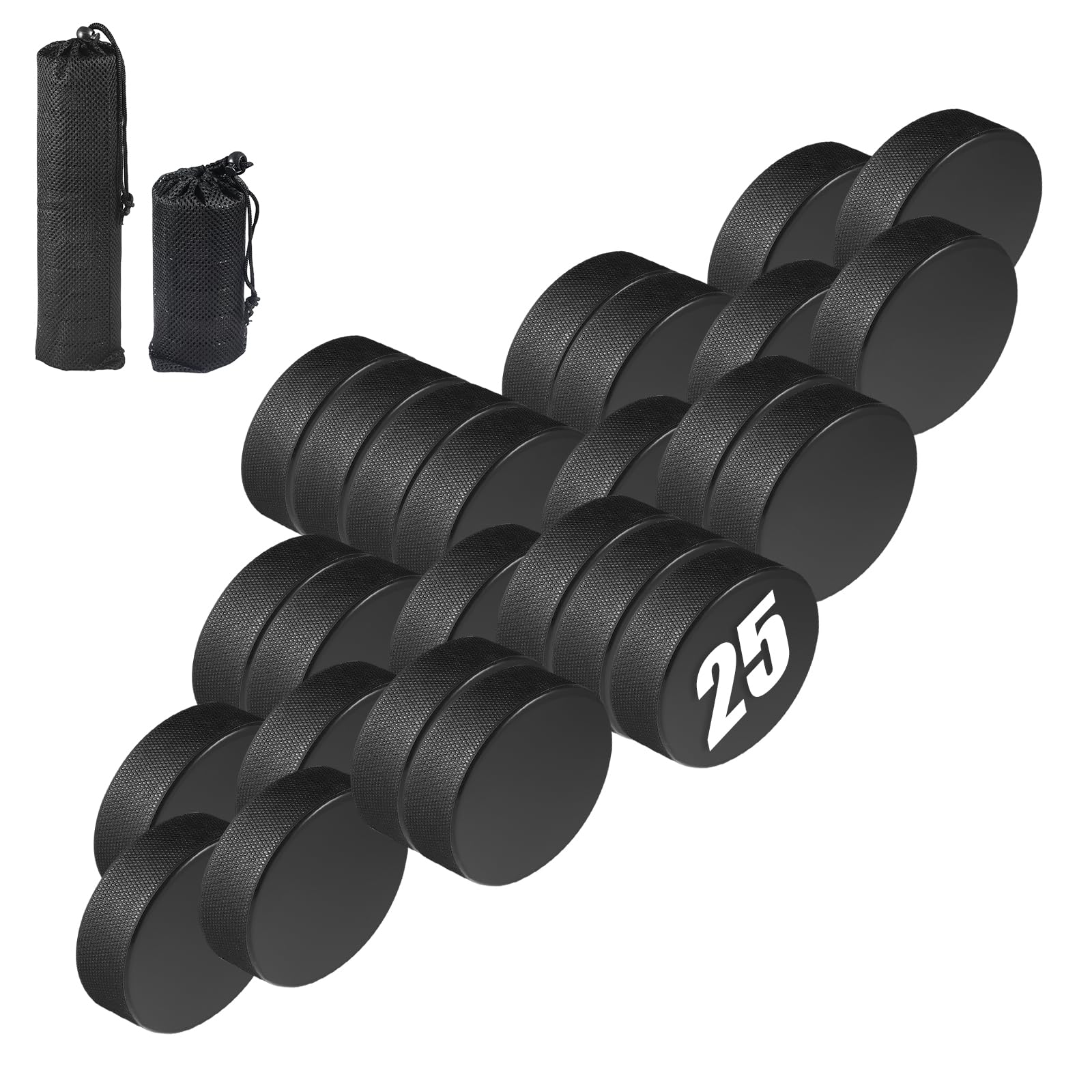 Best Bulk Ice Hockey Pucks for Practice & Training - Durable Rubber Hockey Pucks for Shooting, Stickhandling & Goalkeeping Drills (Set of 50)
