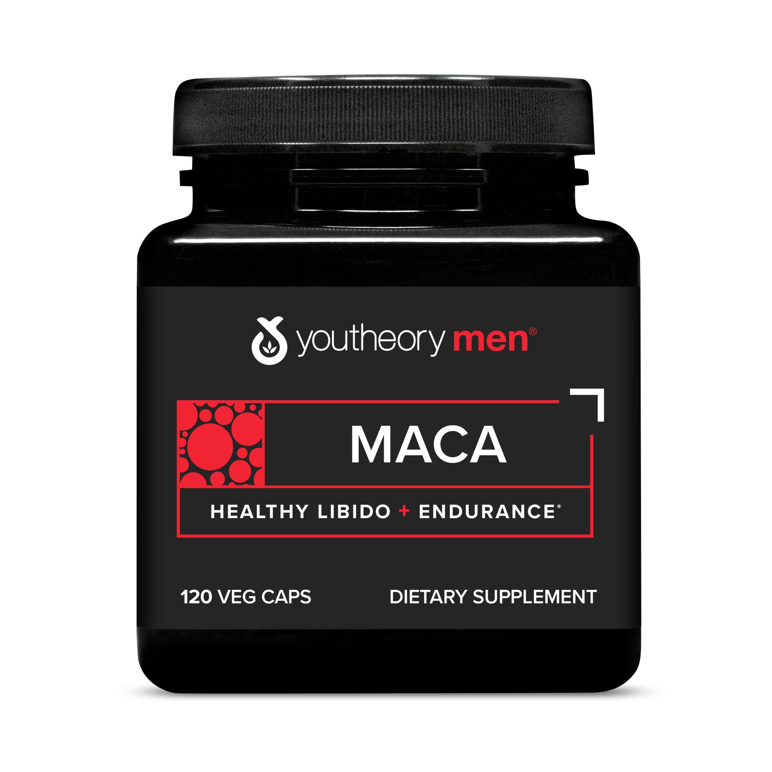 Youtheory Men's Maca Supplement - Vegan Energy & Stamina Booster for Men - 120 Vegetable Capsules - Dairy, Soy & Gluten Free - Supports Endurance & Vitality - Perfect for Workouts, Fitness & Active Lifestyle