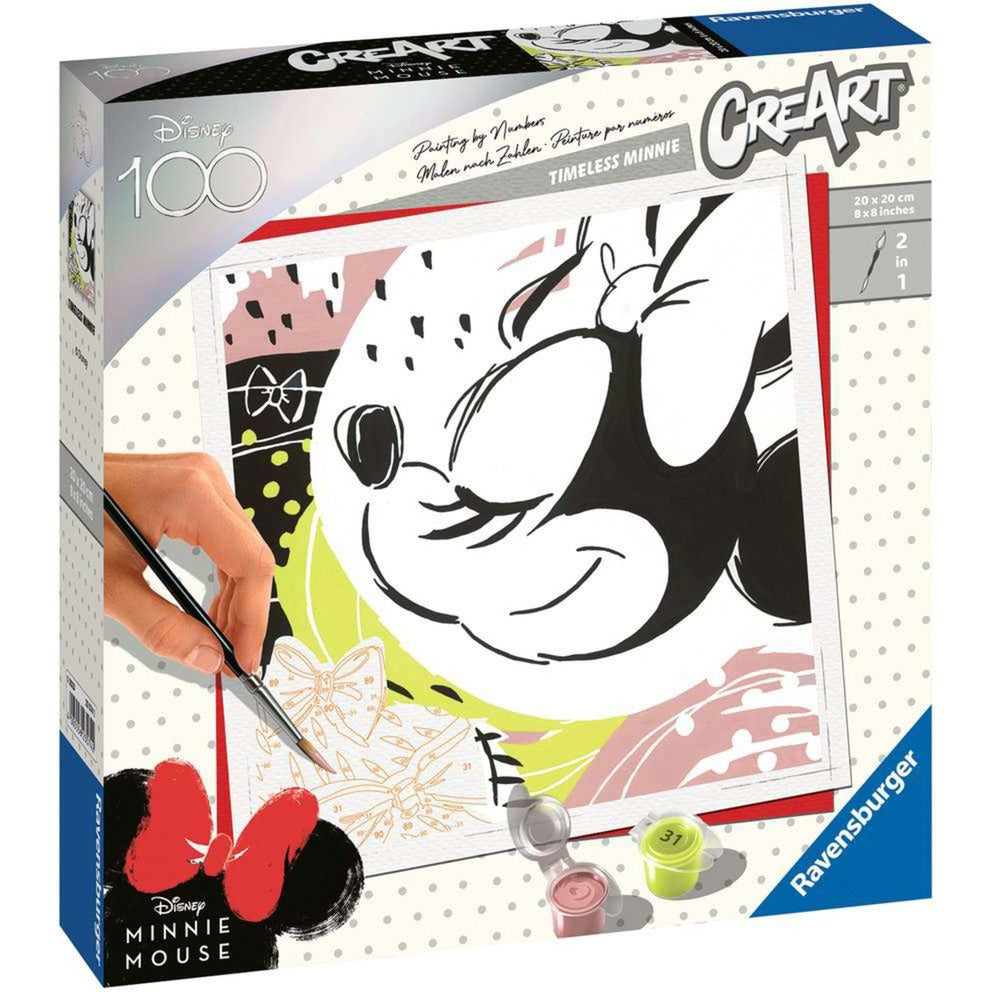 Disney 100 Timeless Minnie 2-in-1 Puzzle & Art Set by Ravensburger - Perfect for Family Game Nights & Disney Collectors
