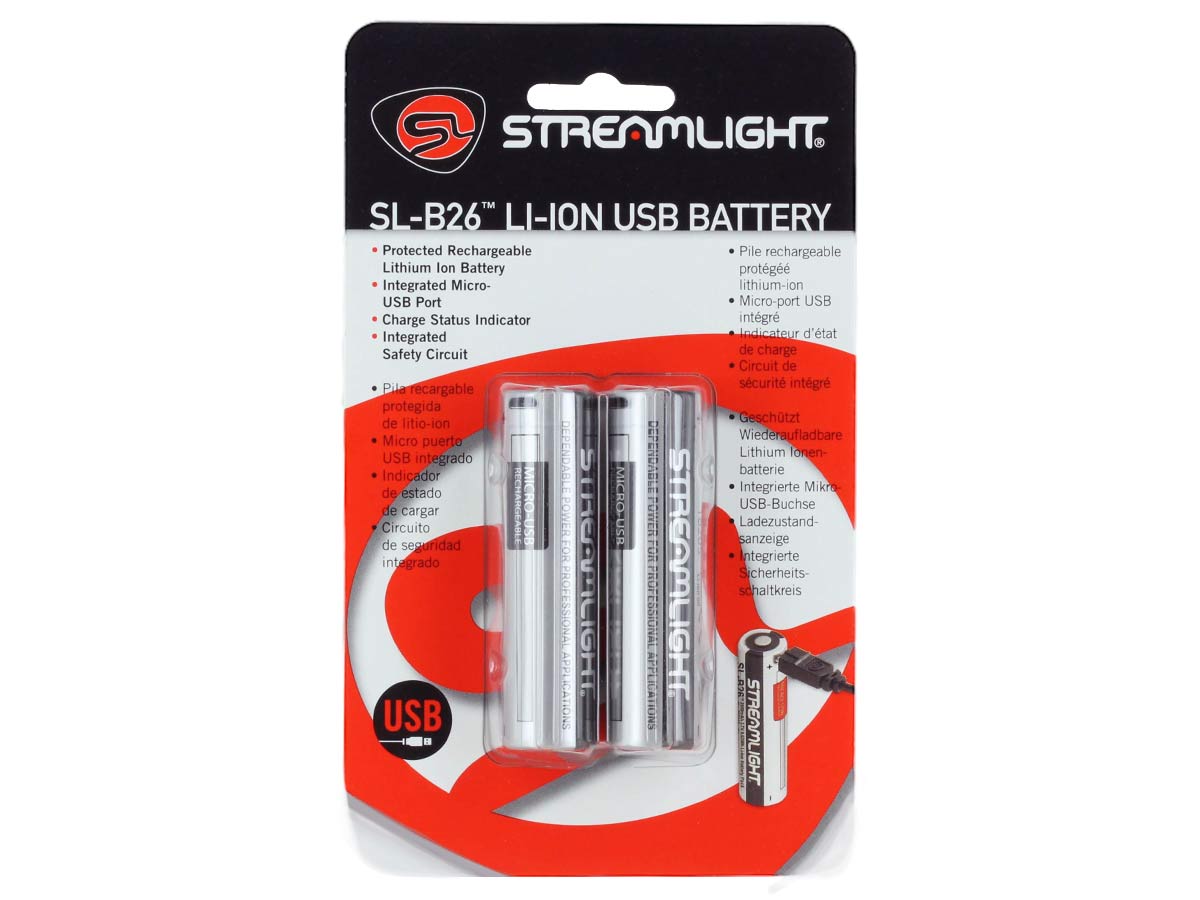 Streamlight 2-Pack 18650 2600mAh USB Rechargeable Lithium Batteries - Perfect for Flashlights, Vape Mods & Power Tools