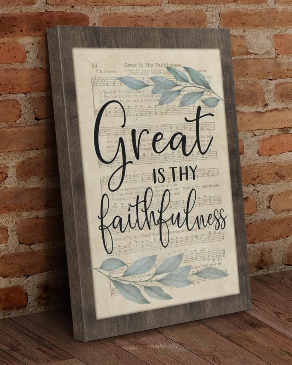 Great Is Thy Faithfulness Christian Hymns Wall Art Canvas Print - Inspirational Jesus & God Religious Home Decor for Church, Living Room, Bedroom