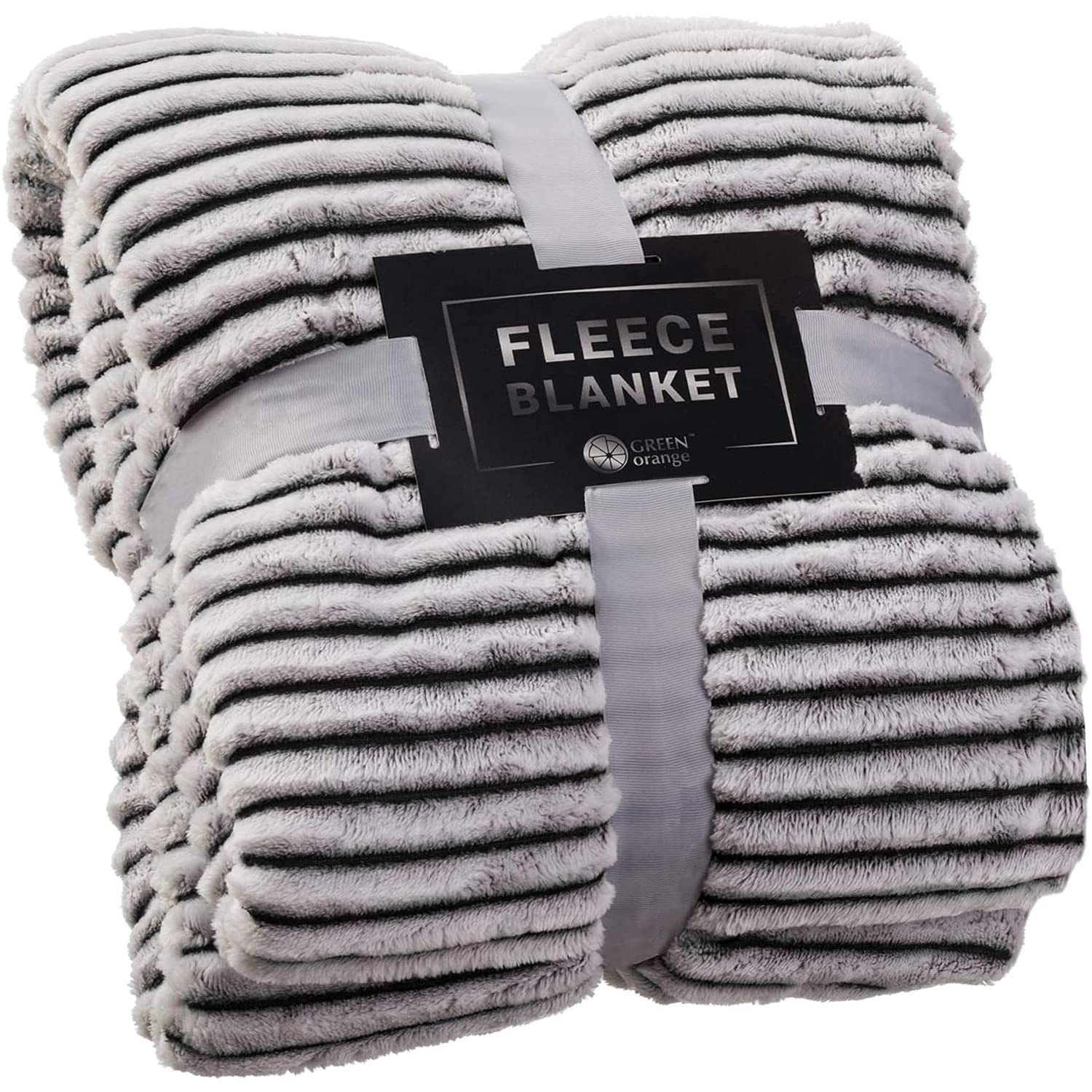Soft Plush Fleece Throw Blanket 50x60 Inches - Lightweight Warm Cozy Blanket for Couch, Bed & Sofa - Black & White Reversible Blanket for Adults & Kids - Perfect for Winter Nights, Movie Time & Home Decor