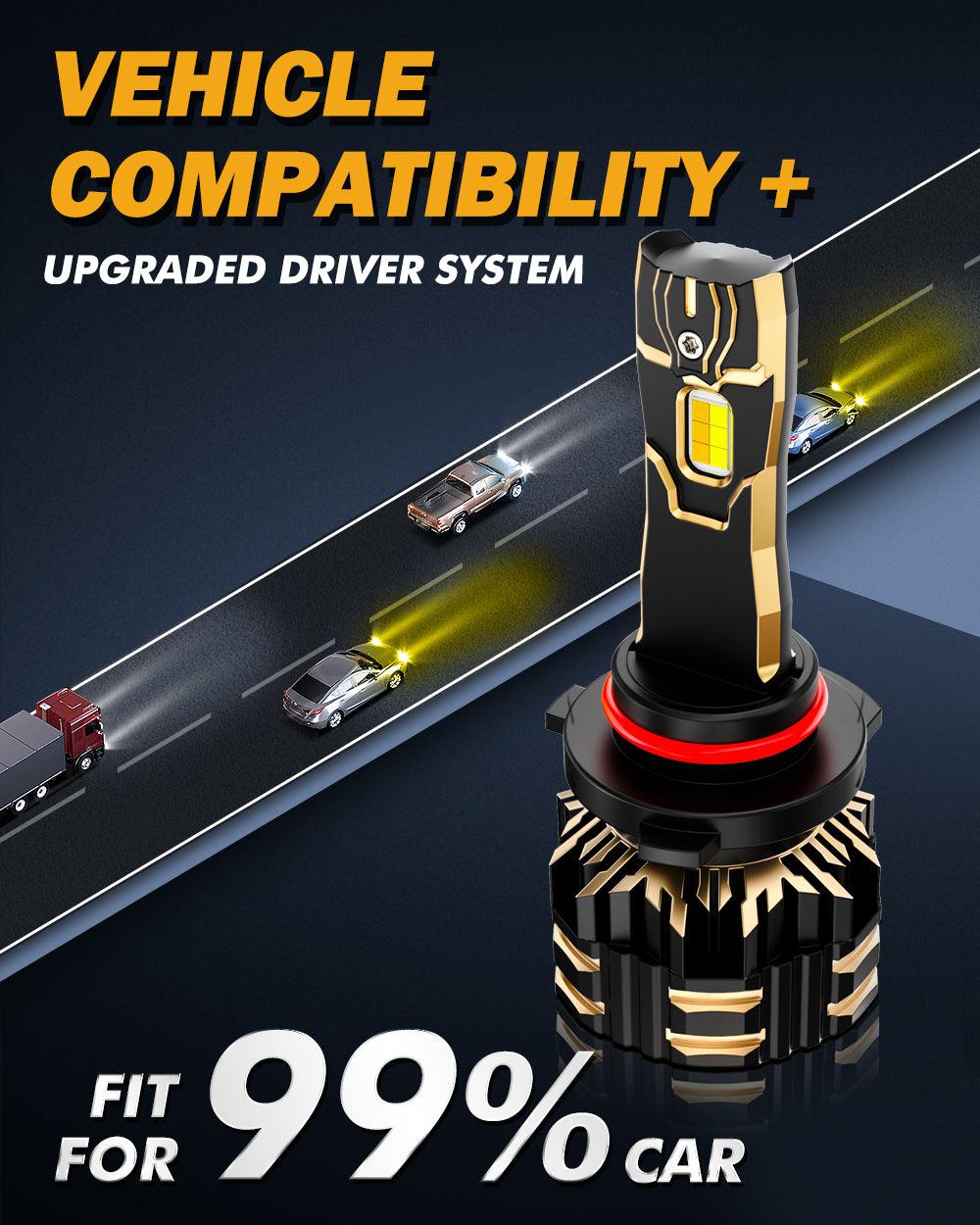 9005/HB3 LED Bulb - 110W 25000LM Super Bright Fog & Low Beam Lights - GX Bi-Color Series with Dual Color Switchback - High Power for Cars, Trucks & SUVs - Perfect for Night Driving & Off-Road Adventures (2 Bulbs)