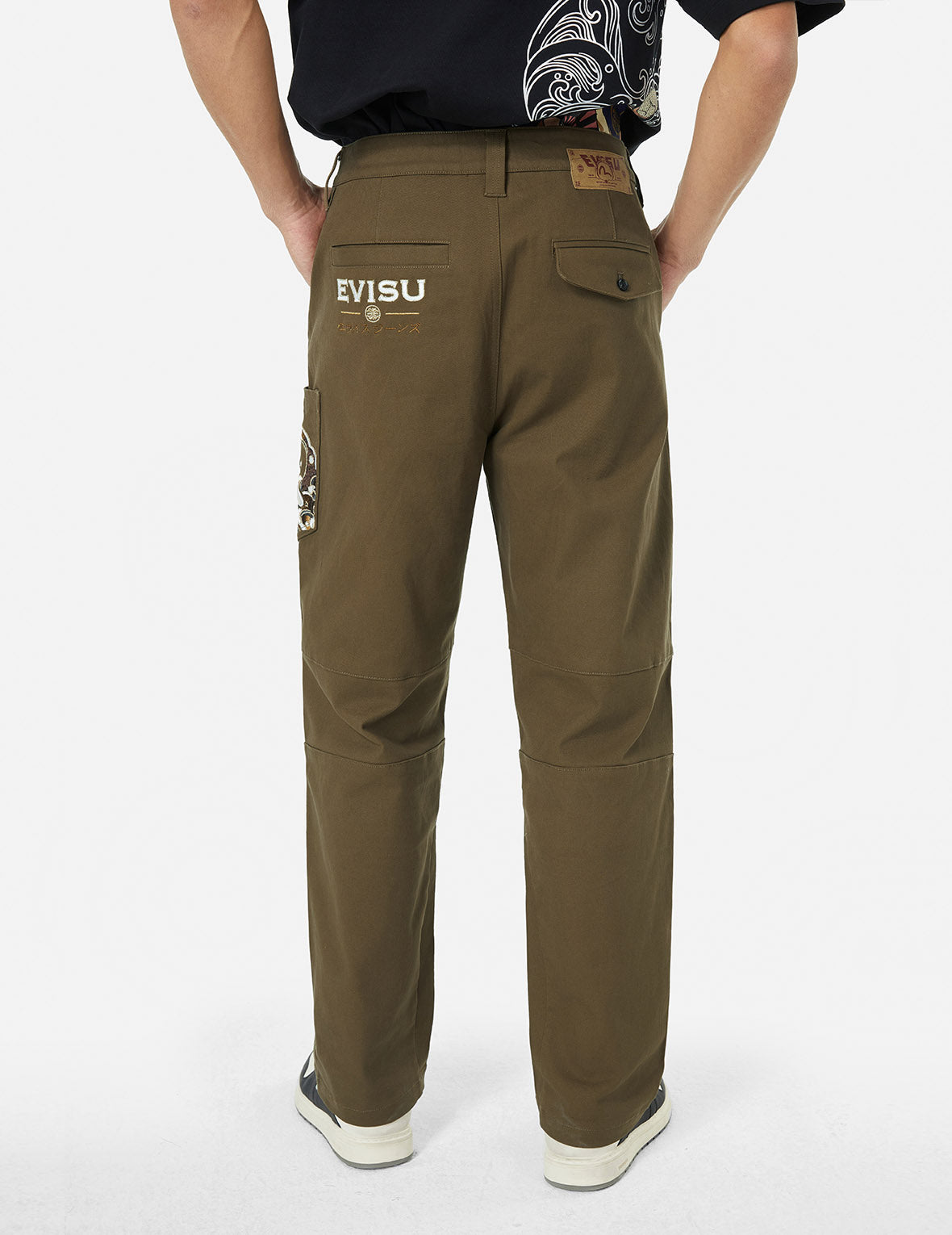 Seagull & Logo Embroidered Relaxed Fit Woven Pants for Men - Comfortable Casual Trousers for Outdoor Activities, Travel & Daily Wear