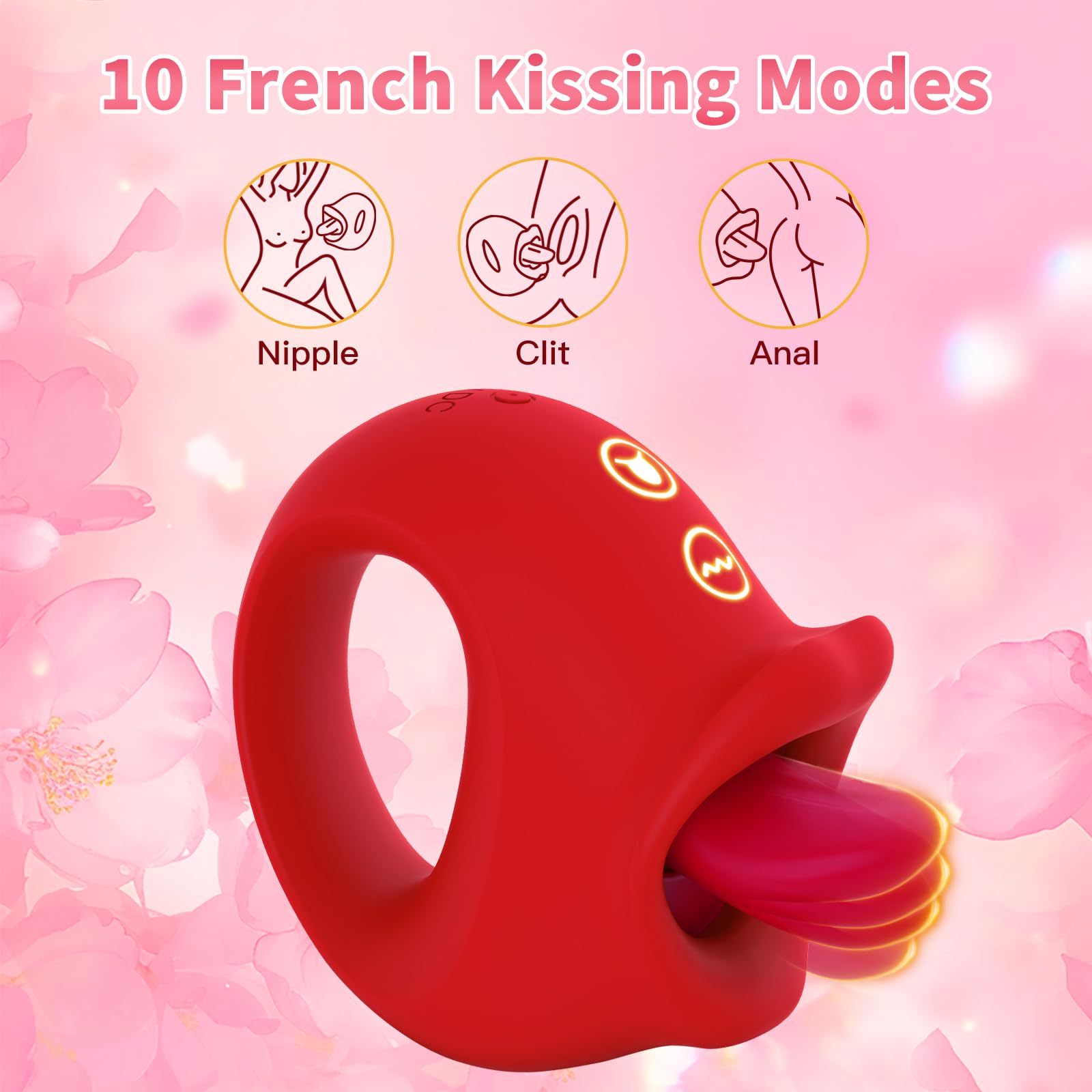 2 in 1 Silicone Clitoral Stimulator & G-Spot Vibrator for Women - 10 Licking, Biting & Vibrating Modes, Waterproof Adult Sex Toy for Couples Play & Solo Pleasure | Perfect for Romantic Nights & Self-Care Moments