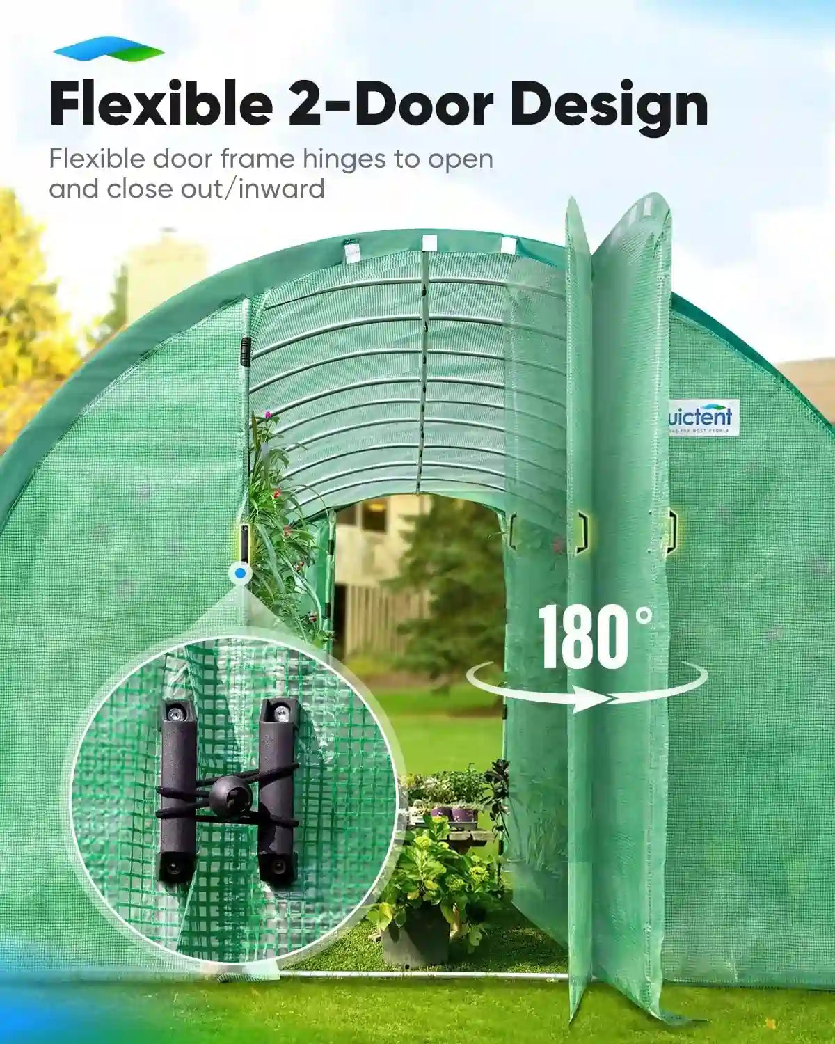 25' x 10' x 6.6' Large Walk-in Greenhouse with Upgraded Frame - Perfect for Backyard Gardening, Plant Growing & Outdoor Storage