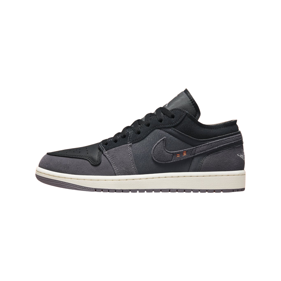 Air Jordan 1 Low SE Craft Inside Out Sneakers - Black Grey Orange Colorway - Men's Basketball Shoes for Casual Wear & Street Style