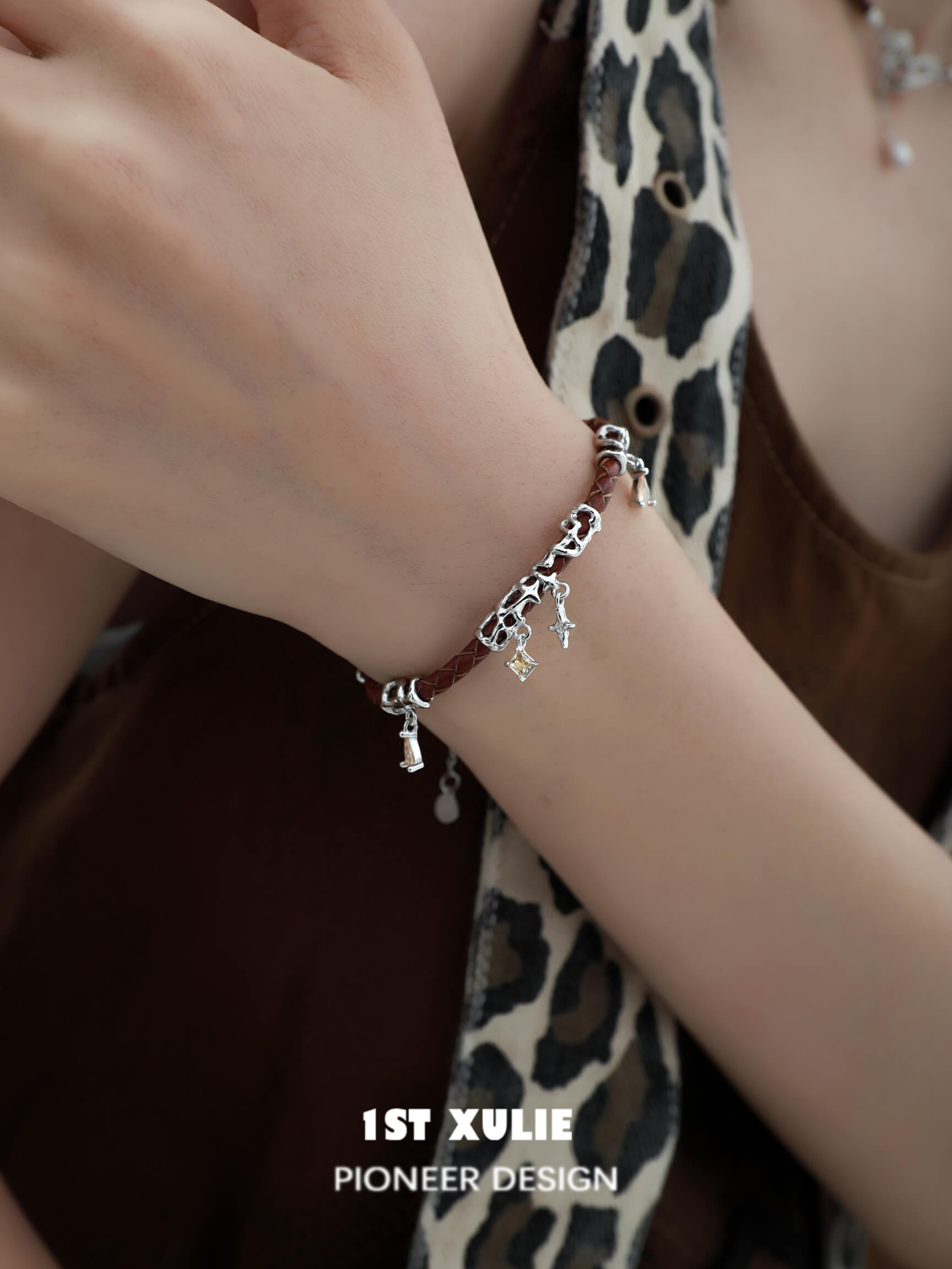 Rose Believer S925 Sterling Silver Leather Tassel Bangles Bracelet™ - Elegant Boho Jewelry for Women, Perfect for Parties, Weddings & Everyday Wear