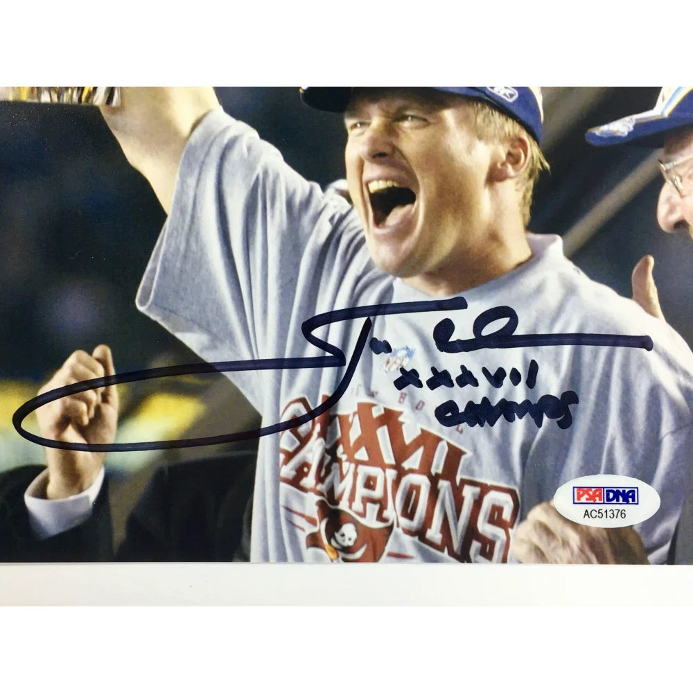 Jon Gruden Autographed Tampa Bay Buccaneers 8x10 Photo with COA - PSA/DNA Certified Super Bowl Memorabilia - Perfect for Sports Collectors, Man Cave Decor, and Football Fan Gifts