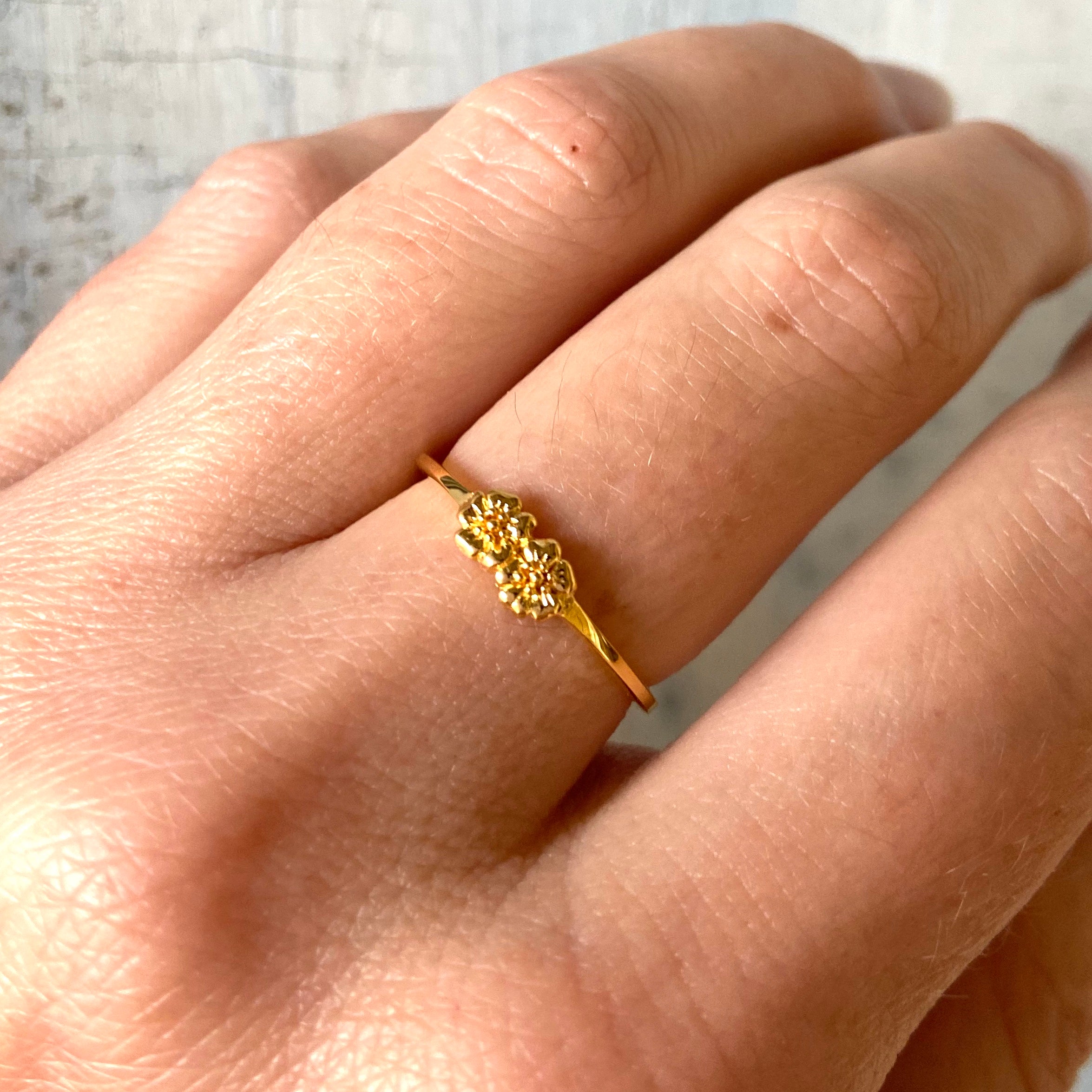 Dioscuri Gold Ring for Women - Elegant 18K Gold Plated Fashion Jewelry - Perfect for Weddings, Anniversaries & Special Occasions