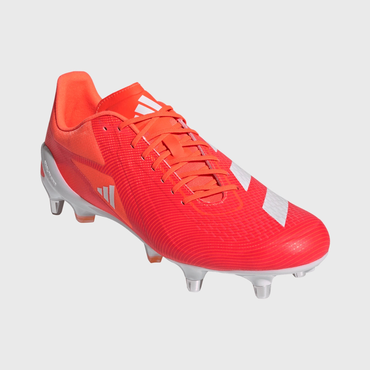 Adidas Adizero RS15 Ultimate SG Rugby Cleats - Lightweight Football Shoes for Men, Firm Ground Soccer Boots in Lucid Red - Perfect for Rugby Matches, Training & Outdoor Sports