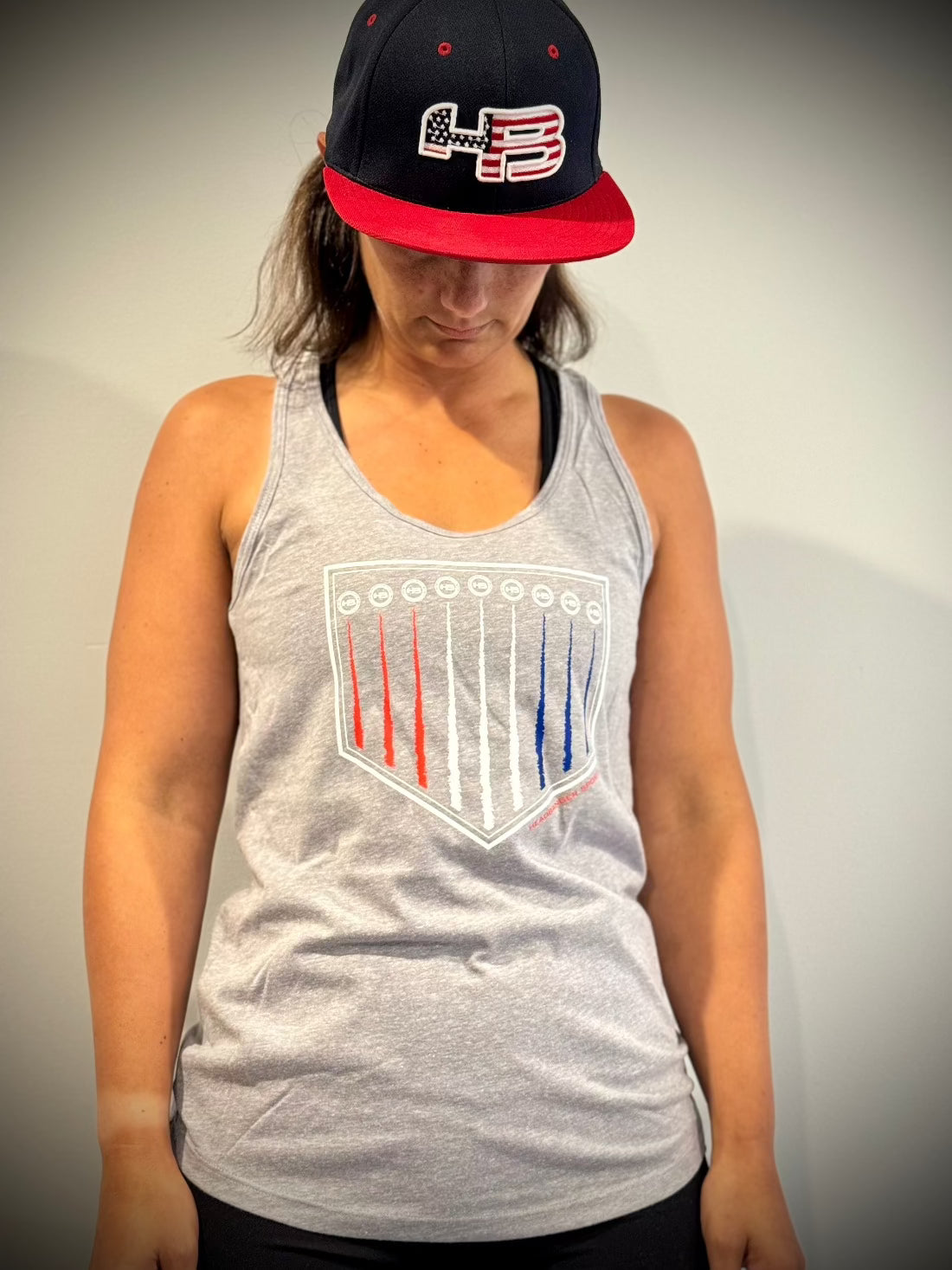 Headbanger Sports Exclusive Women's 60/40 Racerback Tank Tops - Patriotic USA Flag Design - Comfortable Workout & Gym Apparel for Running, Yoga & Fitness