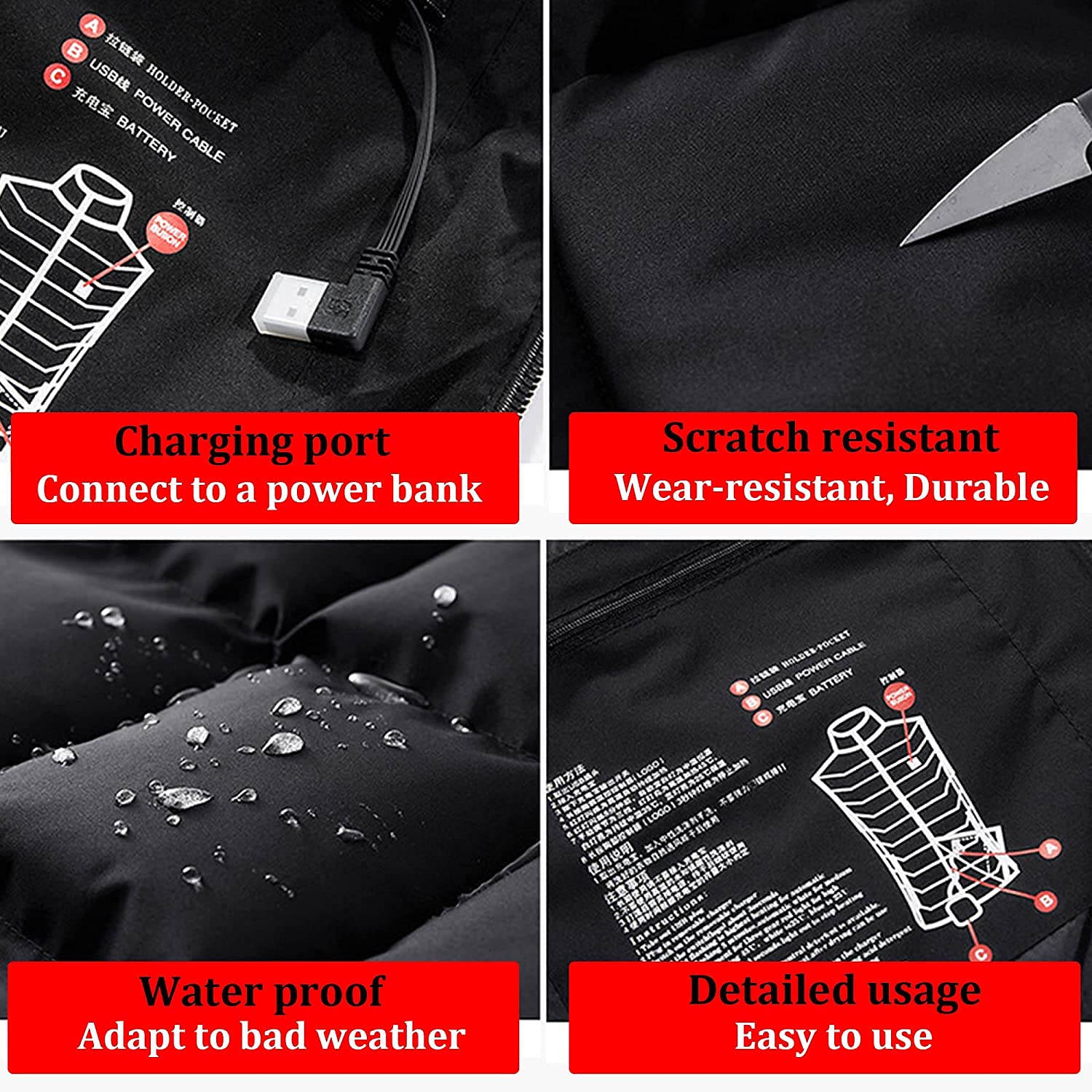 Electric Heated Vest for Men & Women - USB Rechargeable Winter Jacket with 3 Heat Settings, Smart Body Warmer Gilet Coat for Outdoor Activities, Hiking, Camping & Cold Weather Commuting