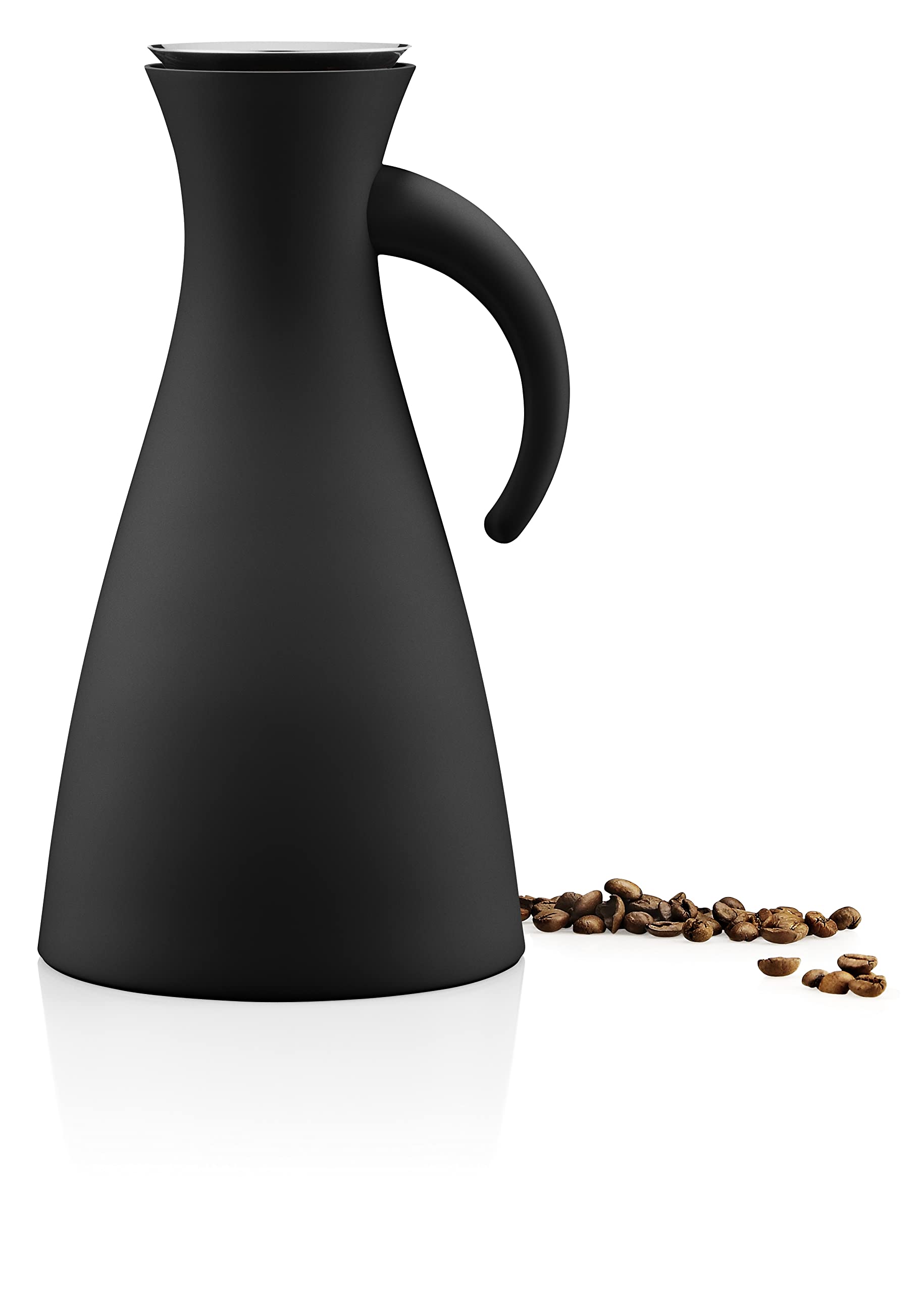 Eva Solo 502801 Vacuum Insulated Stainless Steel Jug - 1 Liter (34 oz) Capacity, Matt Black Finish, 15.5 x 15.5 x 29 cm - Keeps Beverages Hot/Cold for Hours - Perfect for Coffee, Tea, Cocktails & Outdoor Activities