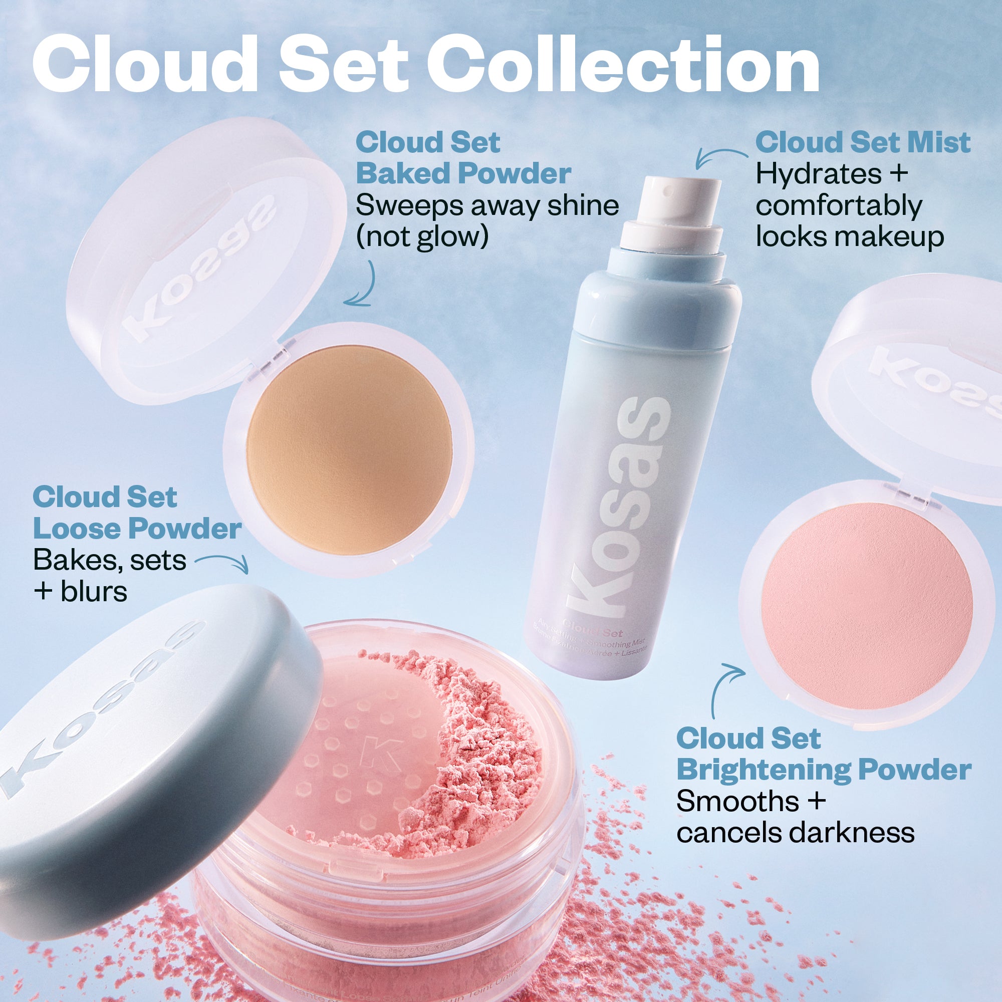 Cloud Set Airy Setting & Smoothing Mist - Lightweight Makeup Finishing Spray for Flawless, Long-Lasting Wear | Perfect for Bridal, Photography & Everyday Glow