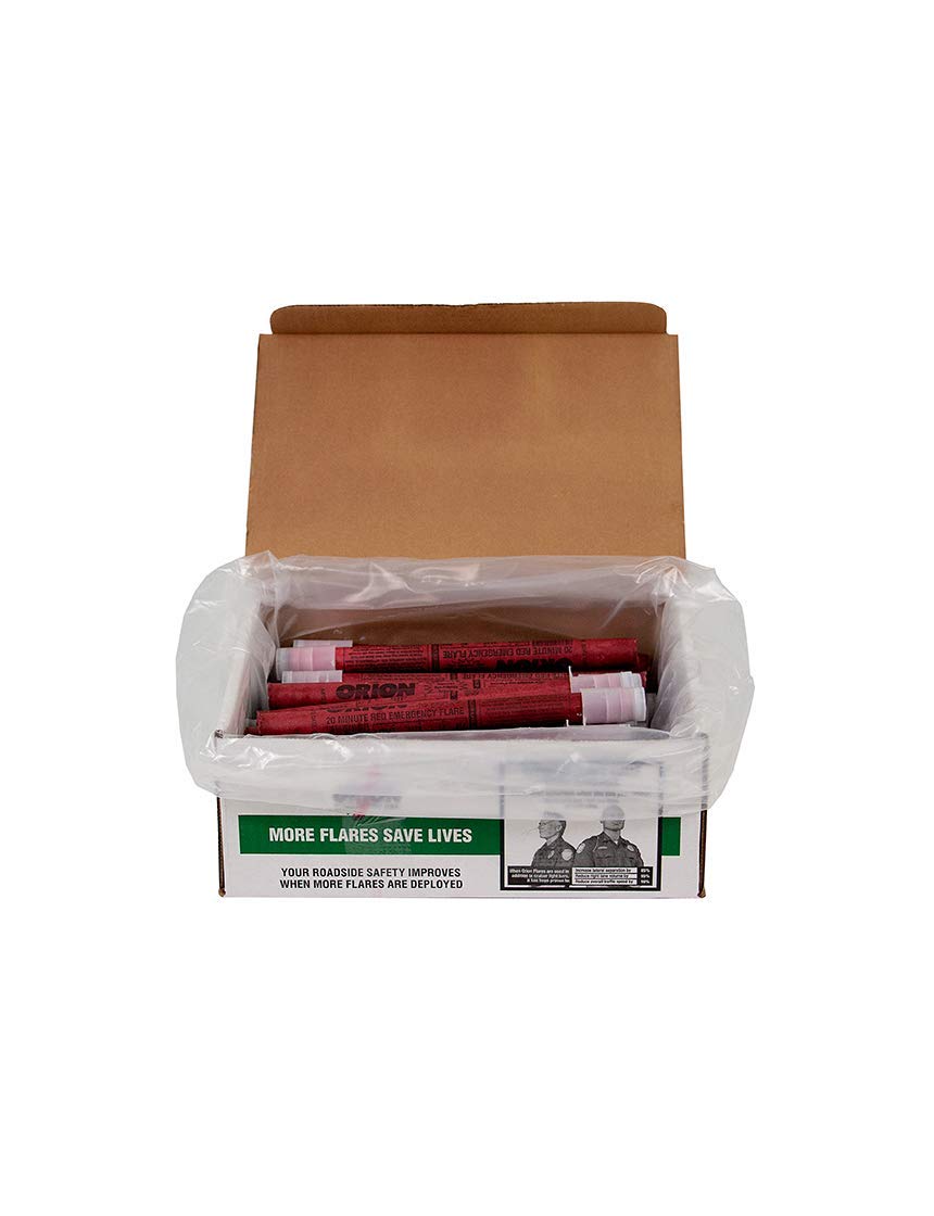 Orion Road Safety Flare 36 Pack - Waxed Emergency Flares for Highway, Roadside & Car Safety - 20 Minute Burn Time, No Stand Needed - Perfect for Roadside Emergencies, Breakdowns & Nighttime Visibility