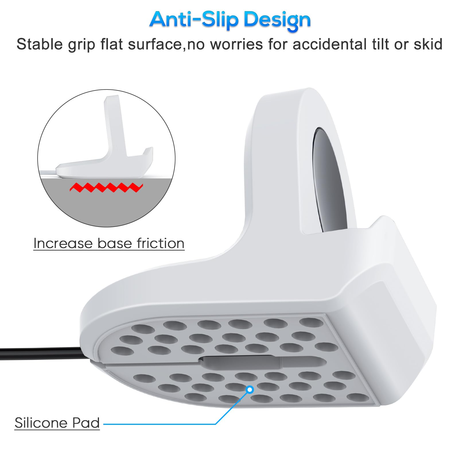 Samsung Galaxy Watch Stand - Universal Charging Dock for Watch 7 40mm/44mm, Watch Ultra, Watch 6 Classic, Watch 5 & 5 Pro - Non-Slip Silicone Holder (White) | Perfect for Nightstand, Office Desk & Travel | Charger Cable Not Included