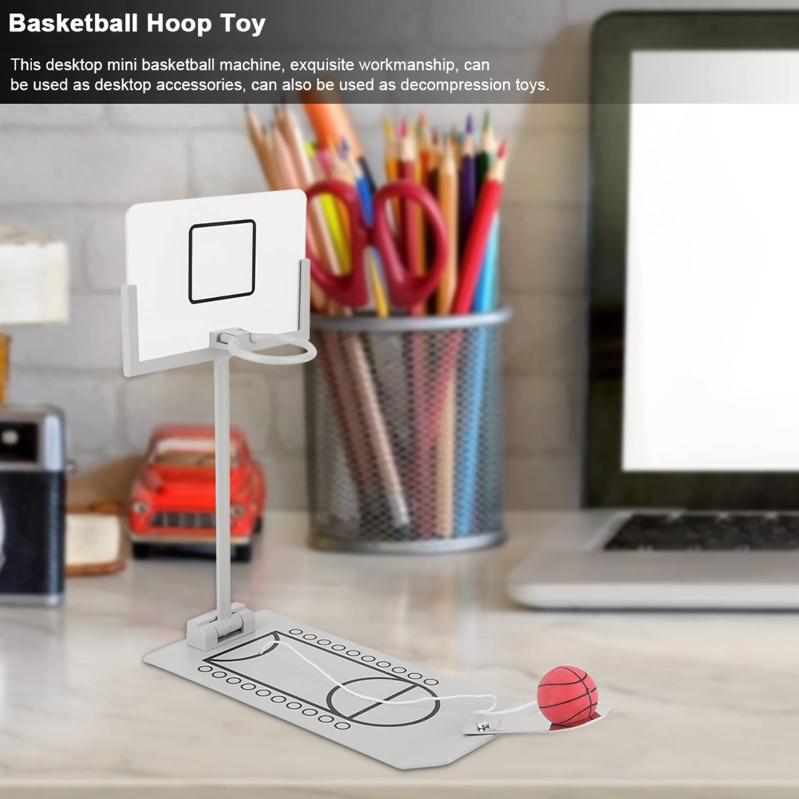 FIYO Mini Desktop Basketball Game - Fun Stress Relief Toy for Office & Home, Creative Mini Basketball Shooting Machine for Kids & Adults, Perfect Desk Decor & Leisure Activity Gift