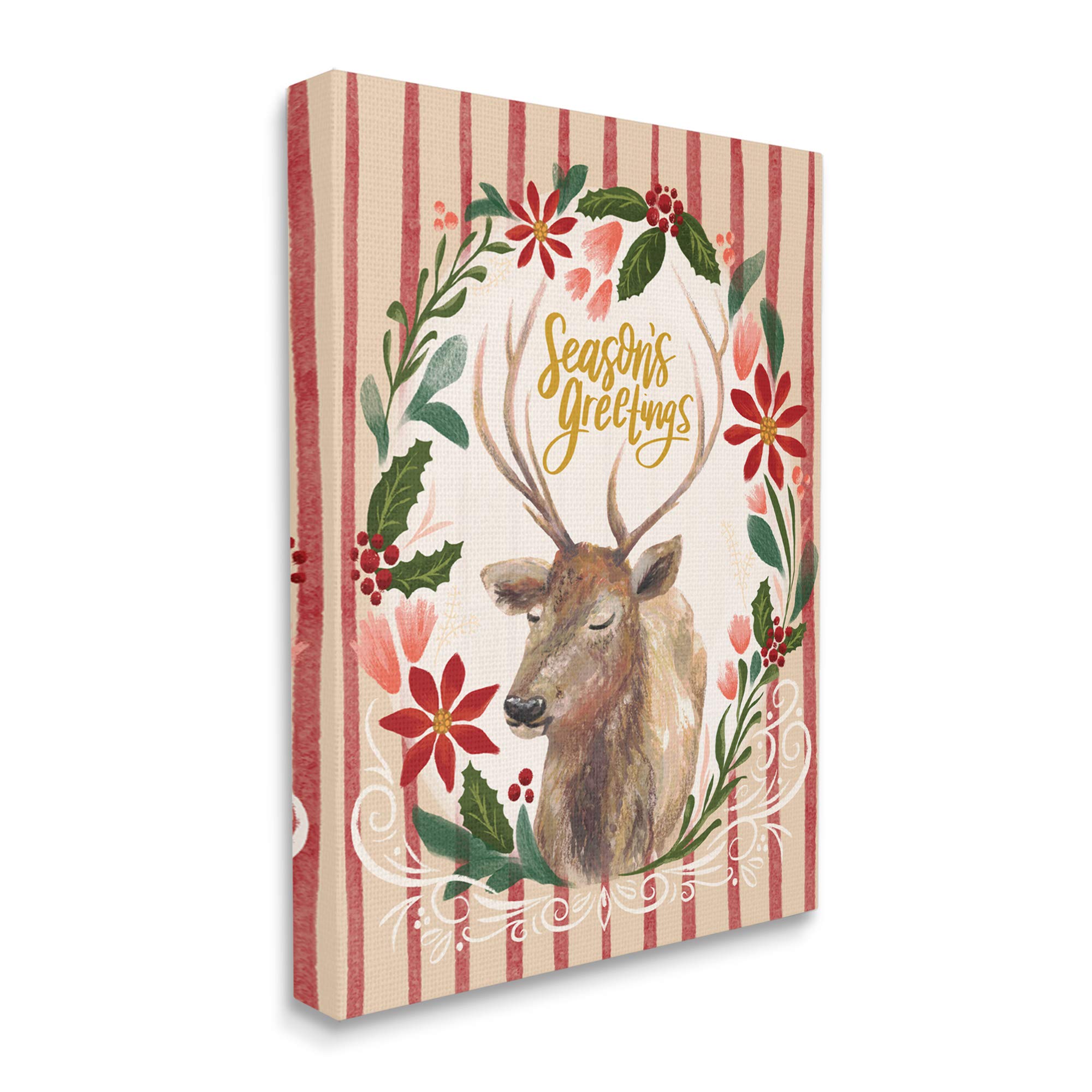 Stupell Industries Holiday Wreath Soft Reindeer Portrait Canvas Wall Art - 36