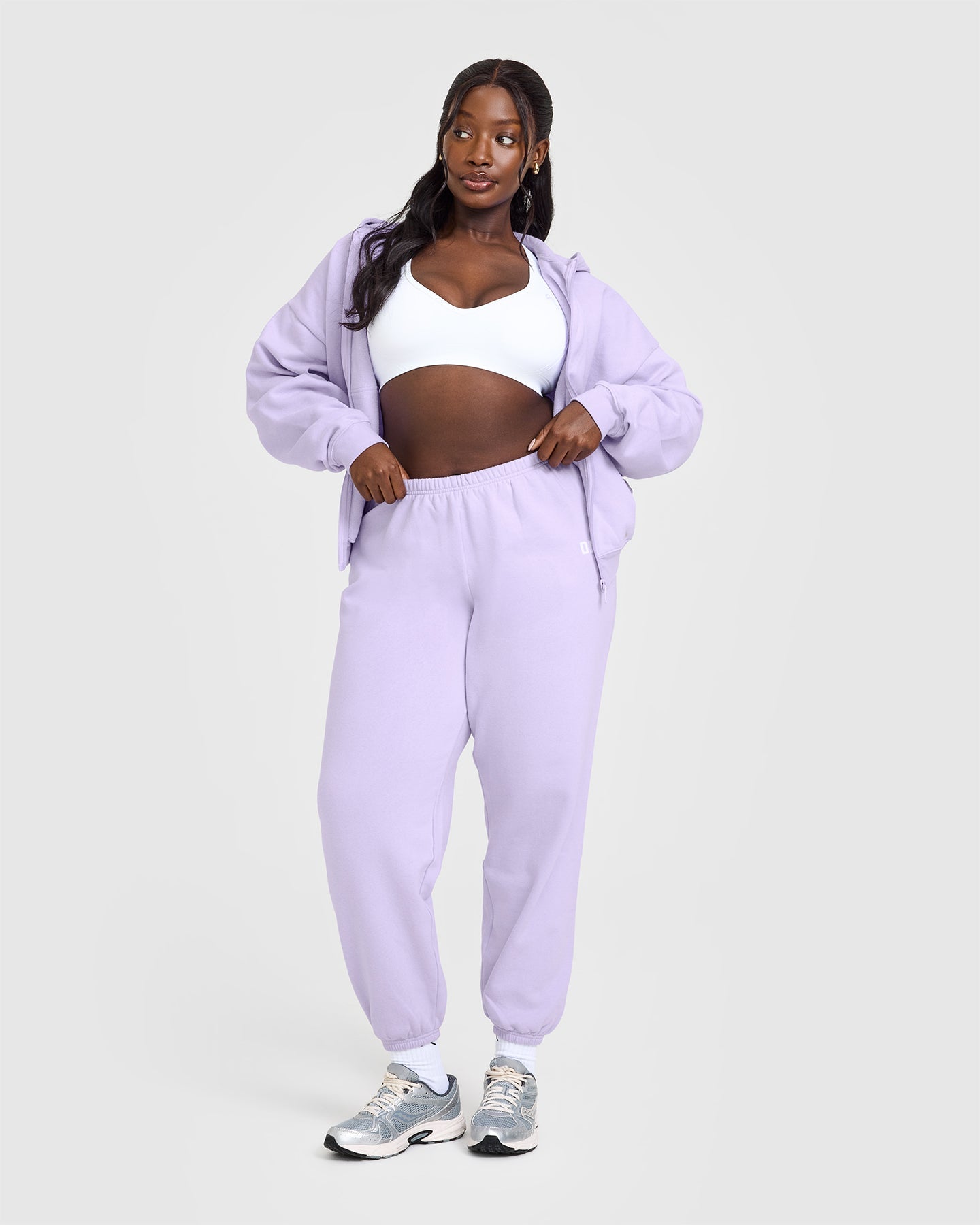 Mid Weight Zip Through Hoodie for Men & Women - Soft Lavender Purple Pullover with Front Pockets | Perfect for Gym, Running, Hiking & Casual Wear