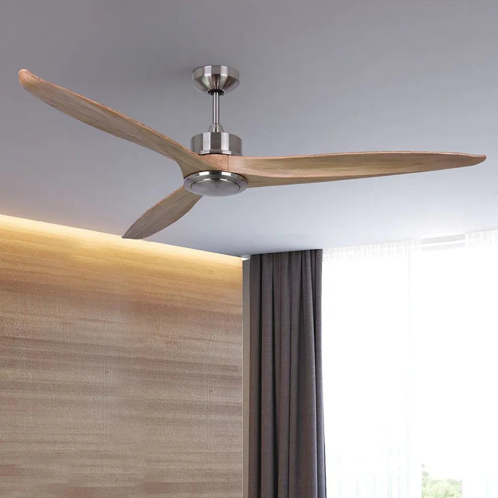 3-Blade Modern Wood Ceiling Fan with Light Kit - Energy Efficient Air Circulation for Living Room, Bedroom, and Office Spaces