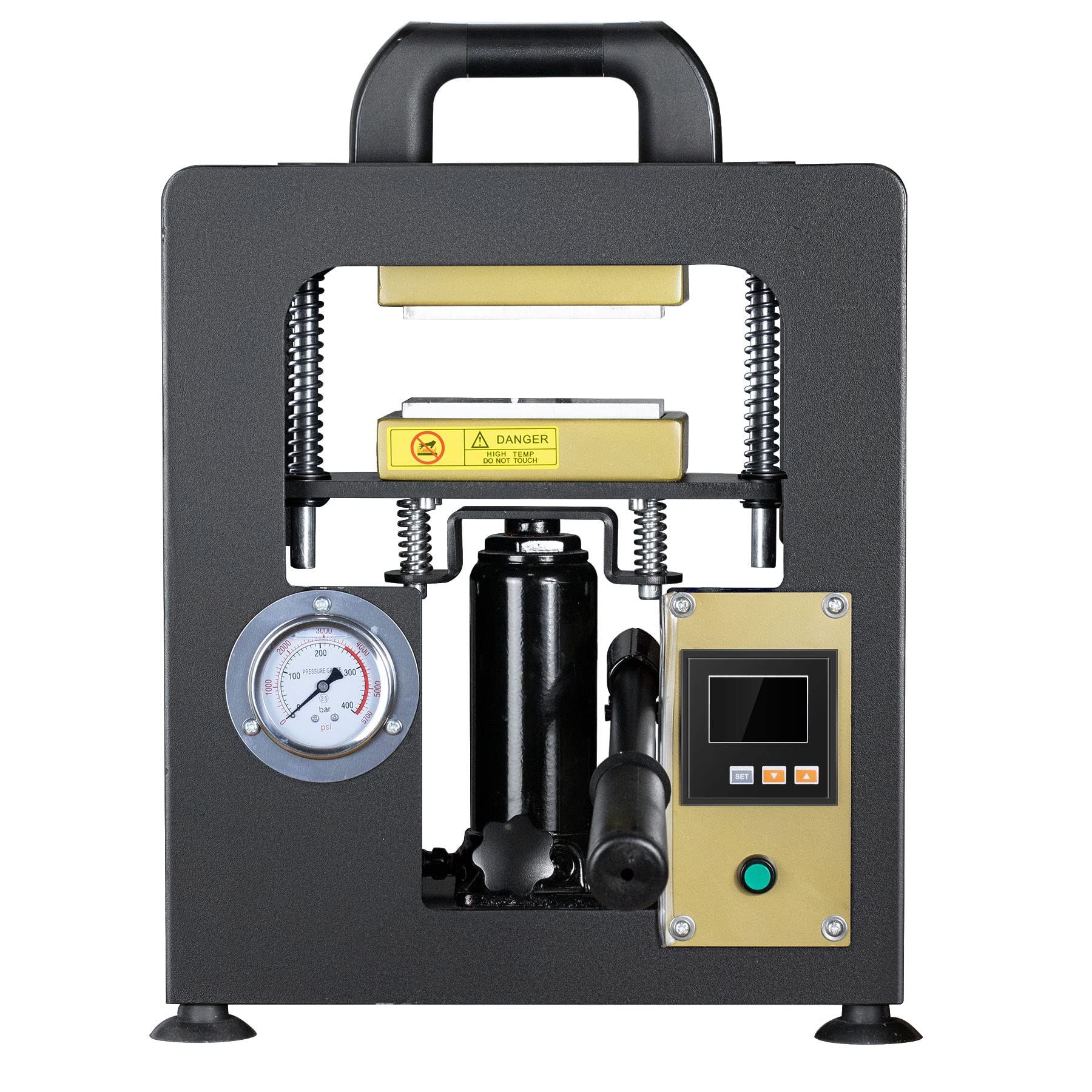 NArra 7T Hydraulic Heat Press Machine - 600W Dual Heated Platens (2.4x4.7 Inch) with LCD Temperature Control & Pressure Gauge for T-Shirt, Mug, Hat Sublimation Printing - Perfect for DIY Crafts & Small Business Apparel Production