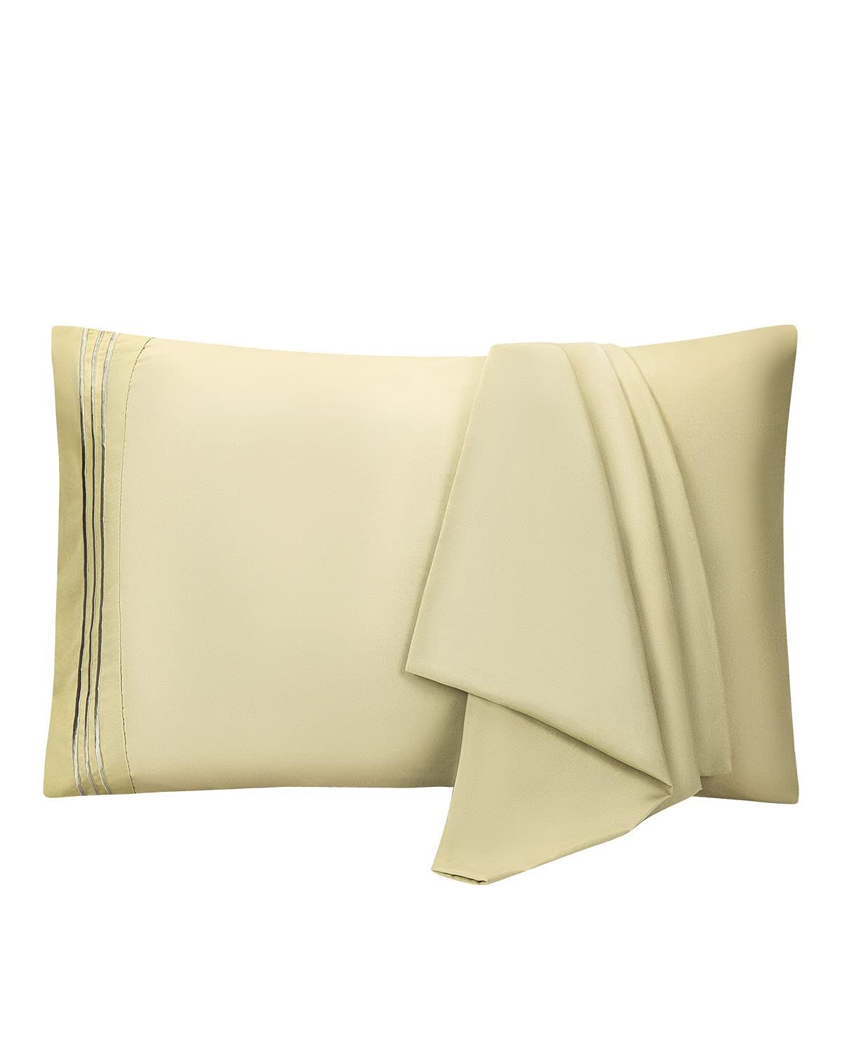 Villand 1800 Thread Count Brushed Microfiber Pillowcase Set of 2 - Ultra Soft, Stain & Fade Resistant, Wrinkle-Free Luxury Hotel Quality Pillow Cases with Envelope Closure - Perfect for Bedroom, Guest Room & Airbnb