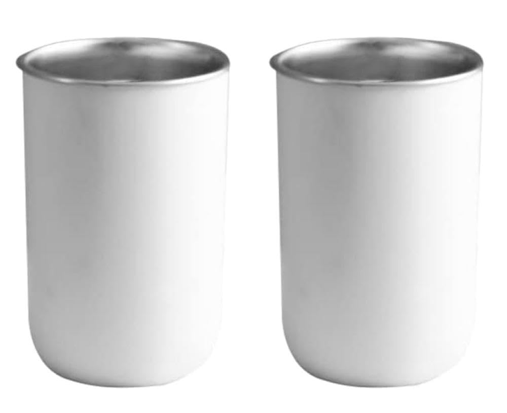 123Arts 2-Pack Stainless Steel Mouthwash Cups - Rustproof Bathroom Tumbler for Toothbrush & Dental Rinse - Perfect for Home, Hotel, and Travel Use