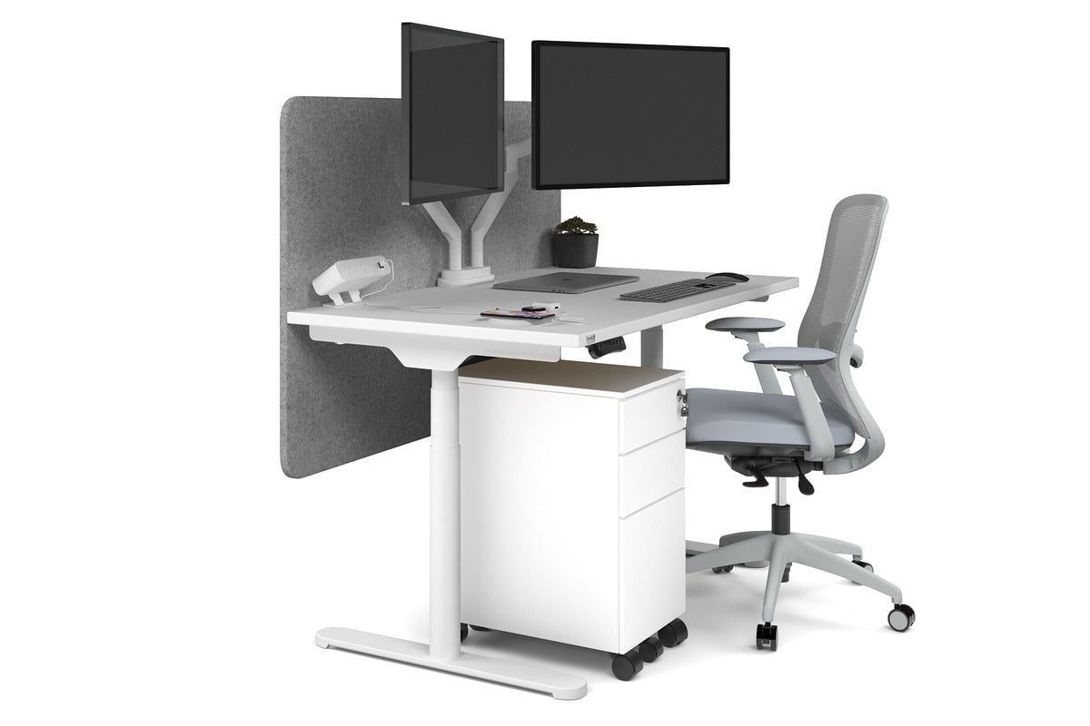 Flexi Premium Height Adjustable Single Workstation [1400L x 700W] - Ergonomic Standing Desk for Home Office, Gaming & Study - Electric Sit Stand Desk with Memory Function
