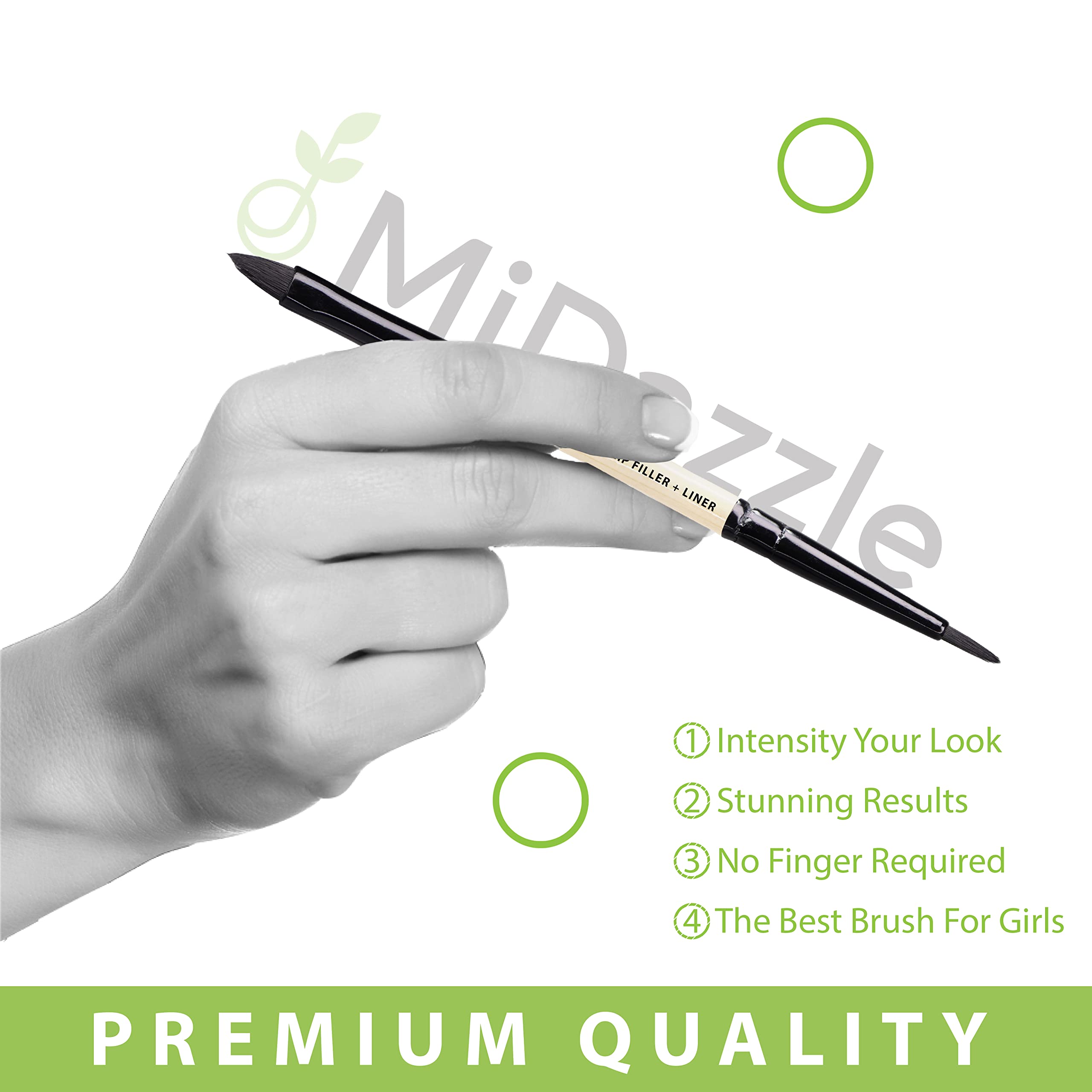 Premium 2-in-1 Wooden Lip Filler & Liner Brush with Beauty Blender - Dual Makeup Tool for Lipstick Application & Contouring - Perfect for Professional Makeup Artists & Home Beauty Kits