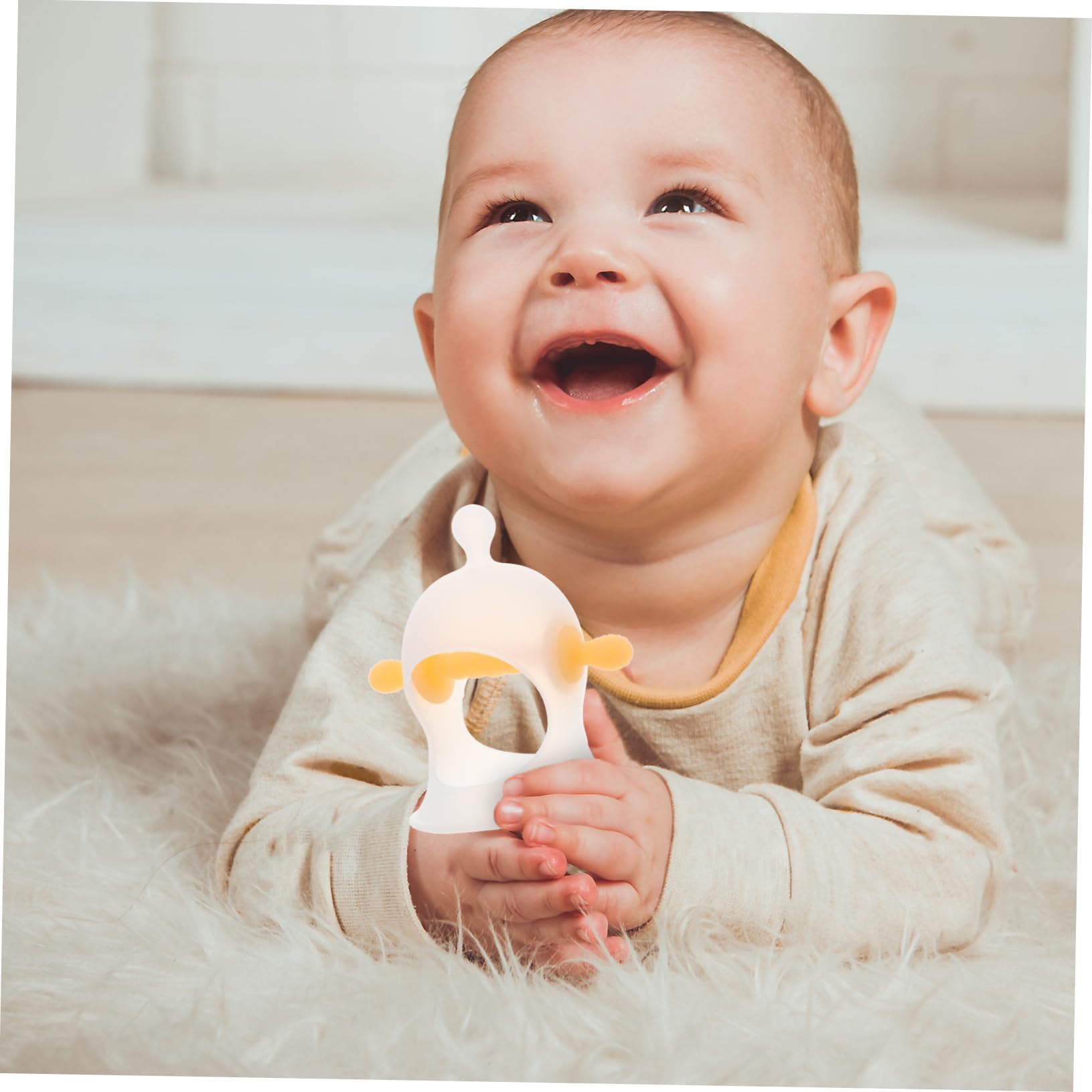 VICASKY 5-Piece 3D Hand Newborn Baby Boy Pacifier Toys - Soft & Safe Teething Relief for Infants 0-12 Months | Perfect for Soothing Sore Gums, Crib & Stroller Use