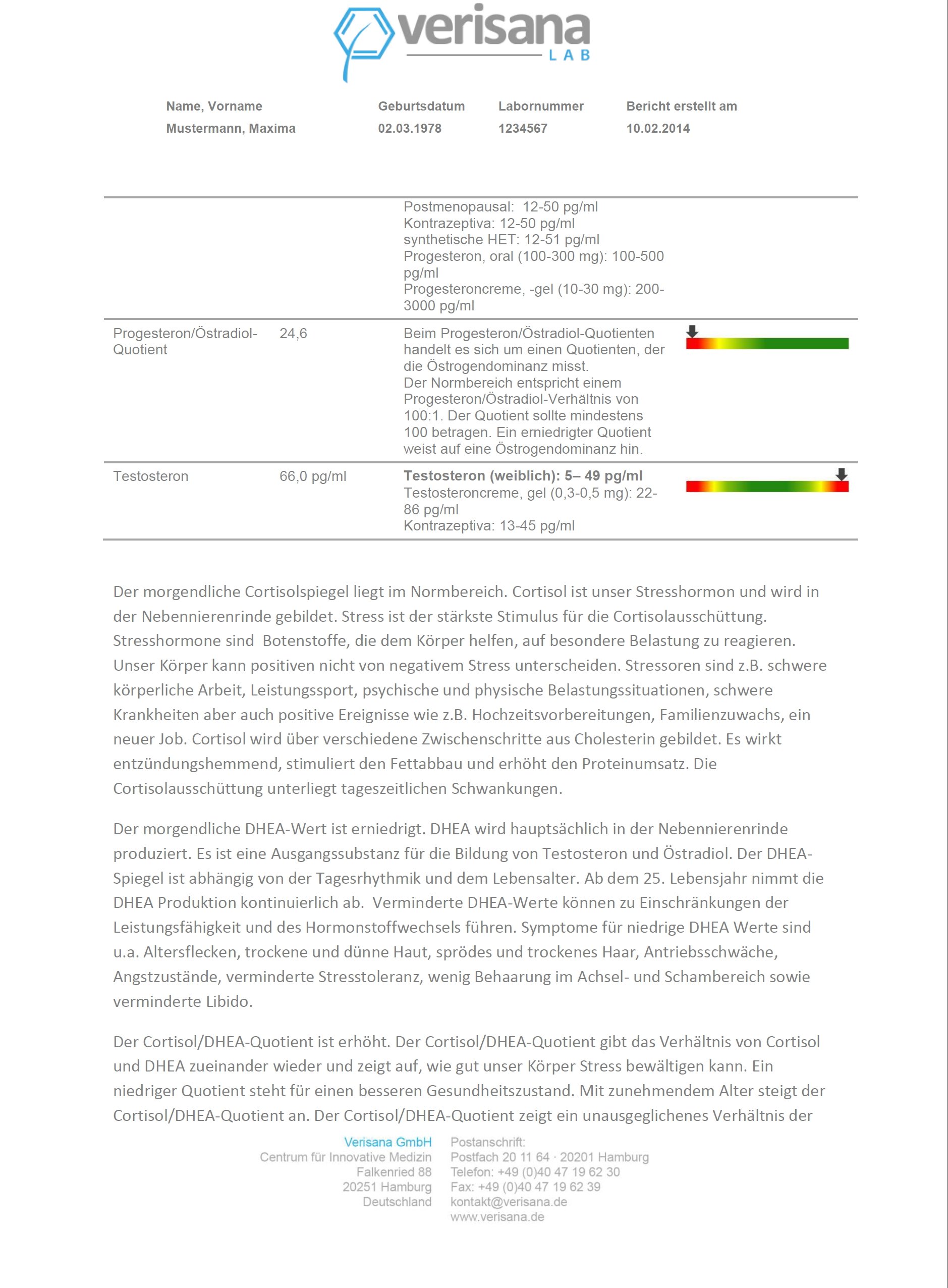 Women's Hormone Test Kit - Cortisol, DHEA, Estradiol, Testosterone & Progesterone Lab Analysis | PMS & Menopause Screening | Verisana | Home Health Monitoring for Hormonal Balance & Wellness