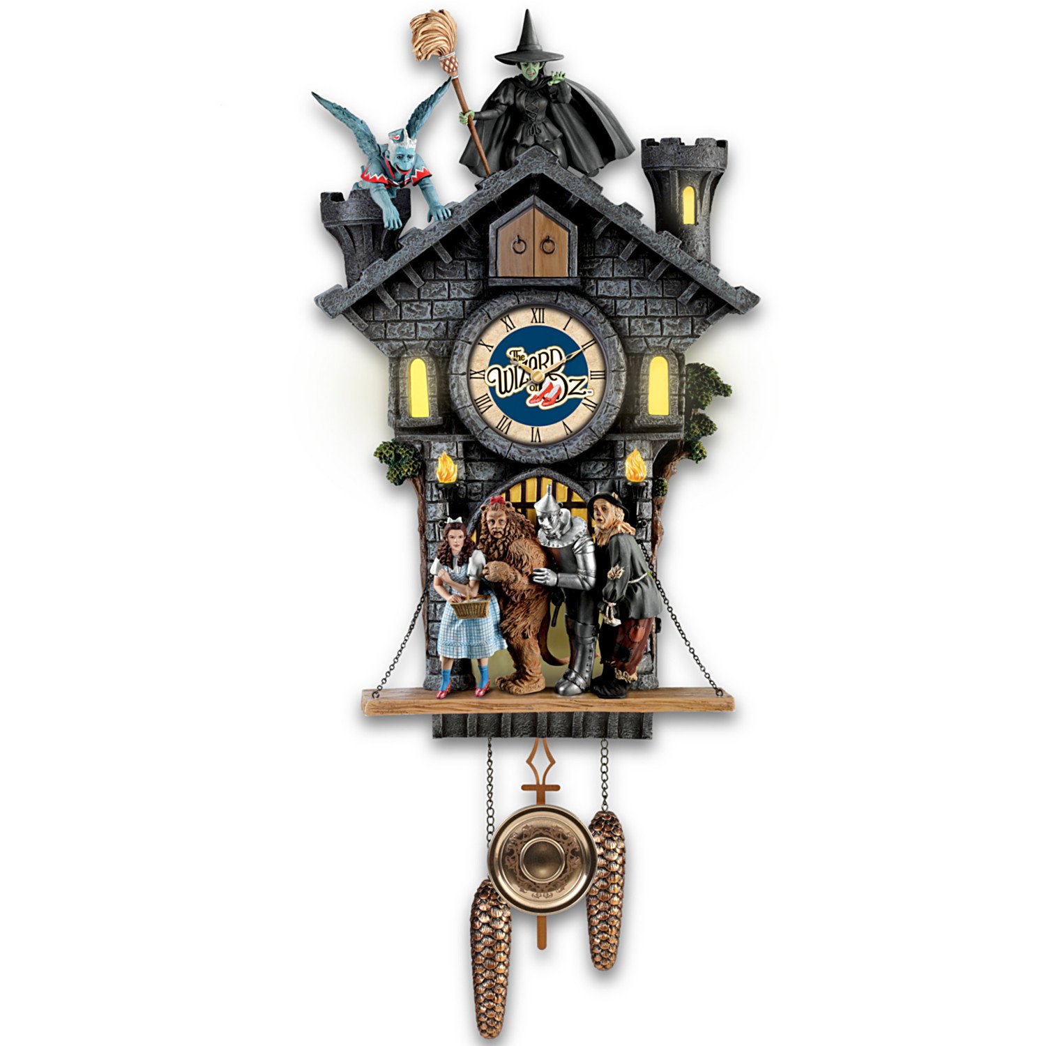 Wicked Witch of Oz Cuckoo Clock with LED Lights, Sound Effects & Motion Sensor - The Bradford Exchange | Perfect for Halloween Decor, Wizard of Oz Collectibles & Unique Home Décor