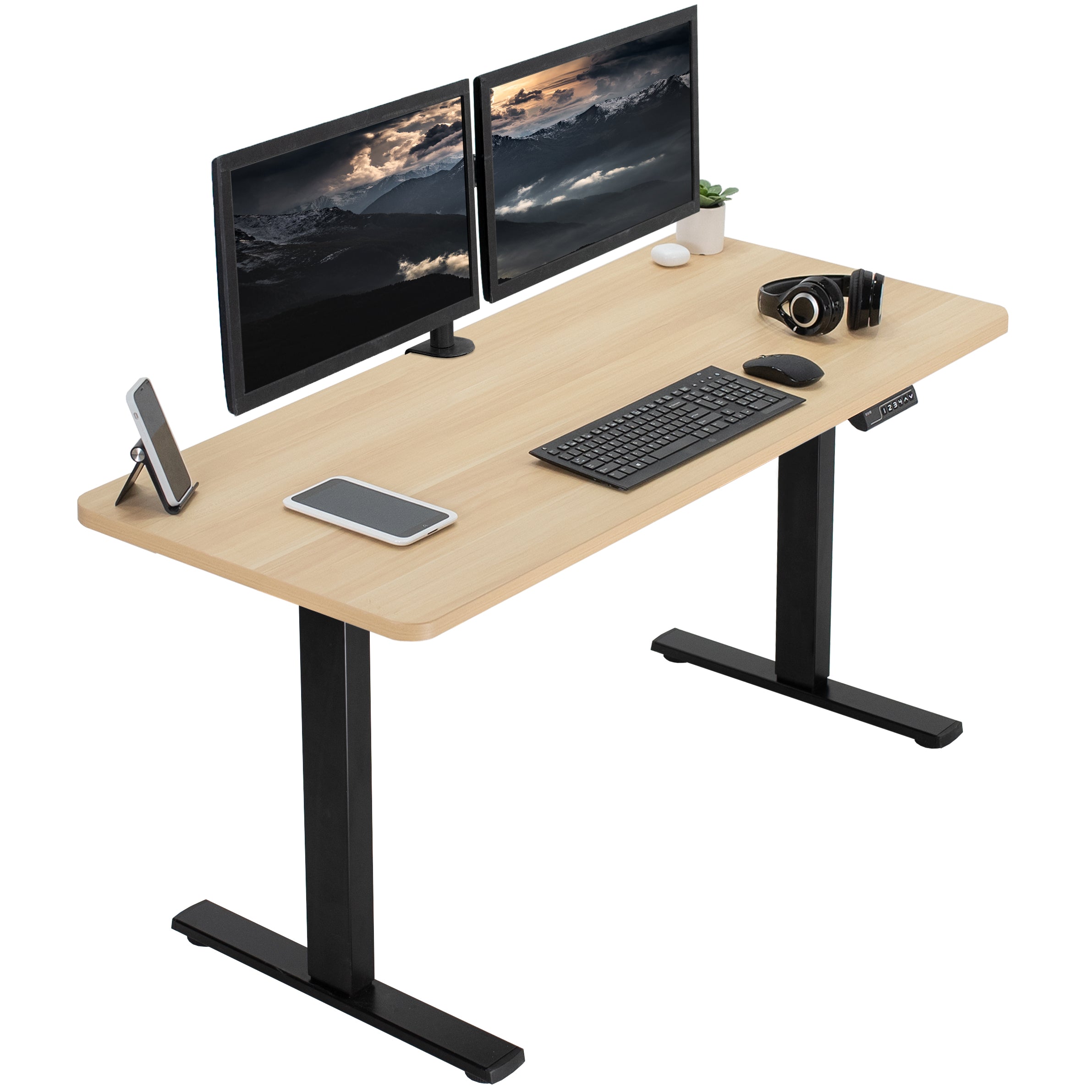 1B Solid Top Series Single Motor Electric Standing Desk with Push Button Memory Controller - Perfect for Home Office, Gaming & Workspace Ergonomics