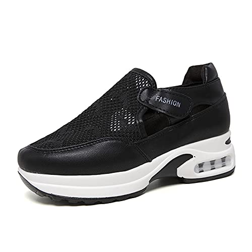 FFENYAN Women's Fashion Hollow Out Casual Sneakers - Breathable Slip-On Walking Shoes with Platform for Comfort & Style - Perfect for Gym, Workout, and Everyday Wear
