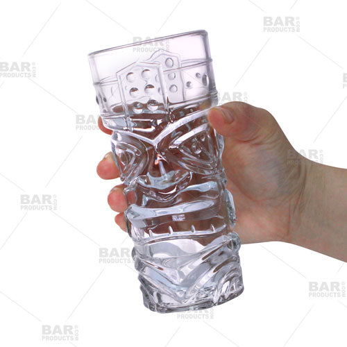 BarConic® 15 oz Tiki Glass - Tropical Themed Cocktail Cups for Pina Colada, Mai Tai & Mojito Drinks - Perfect for Luau Parties, Beach Bars & Summer Entertaining