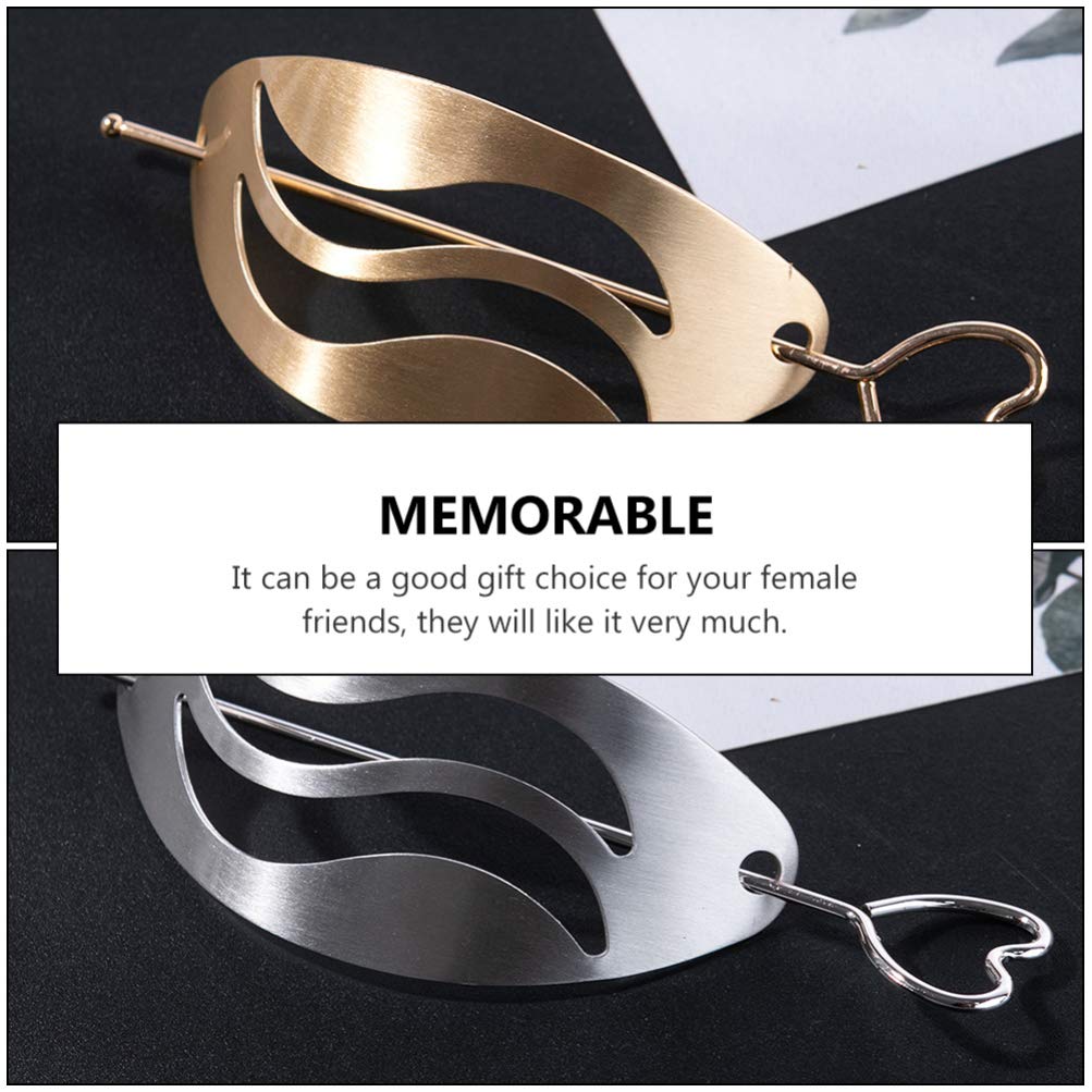 Vintage Metal Hair Barrettes for Women - 2pcs Hair Clips & Pins, Perfect for Updos & Knots