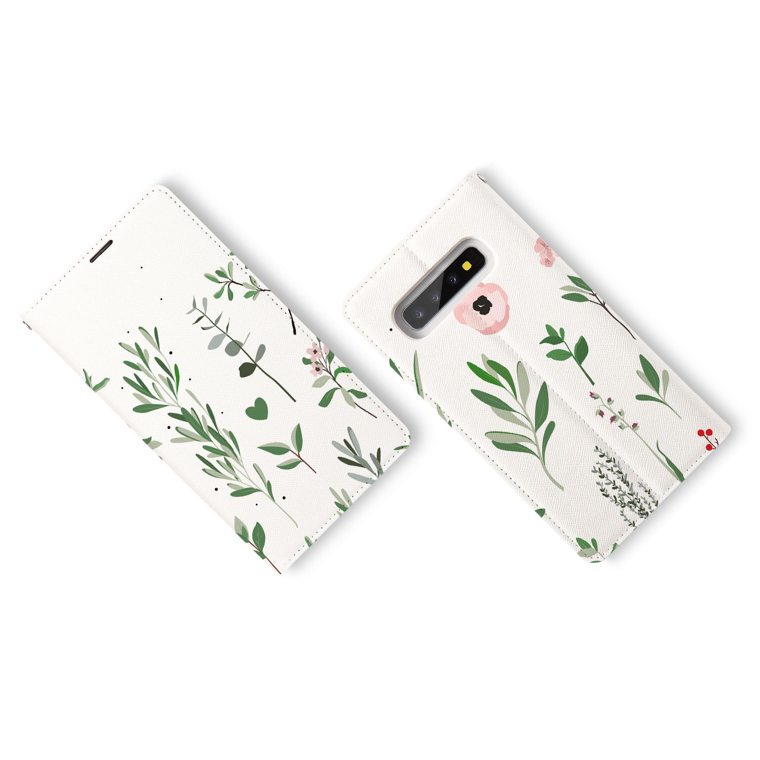 Samsung Wallet with Flat Flower Design - Slim RFID Blocking Card Holder for Women & Men - Perfect for Travel, Work, and Everyday Use